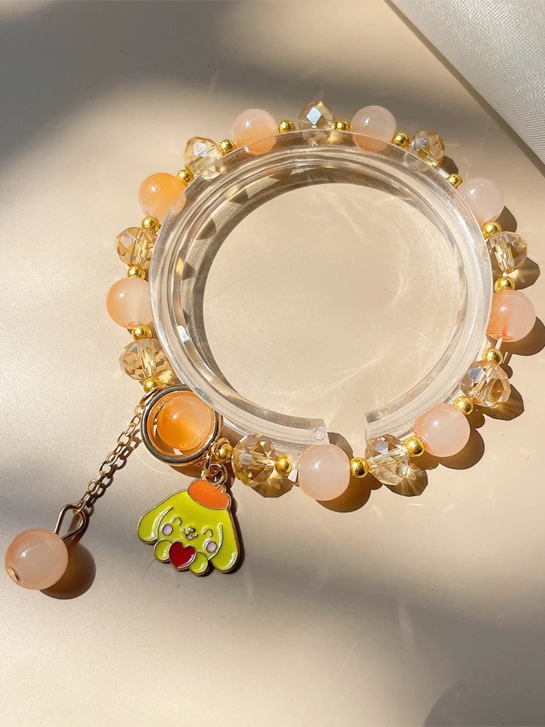 Yellow clear orange bracelet