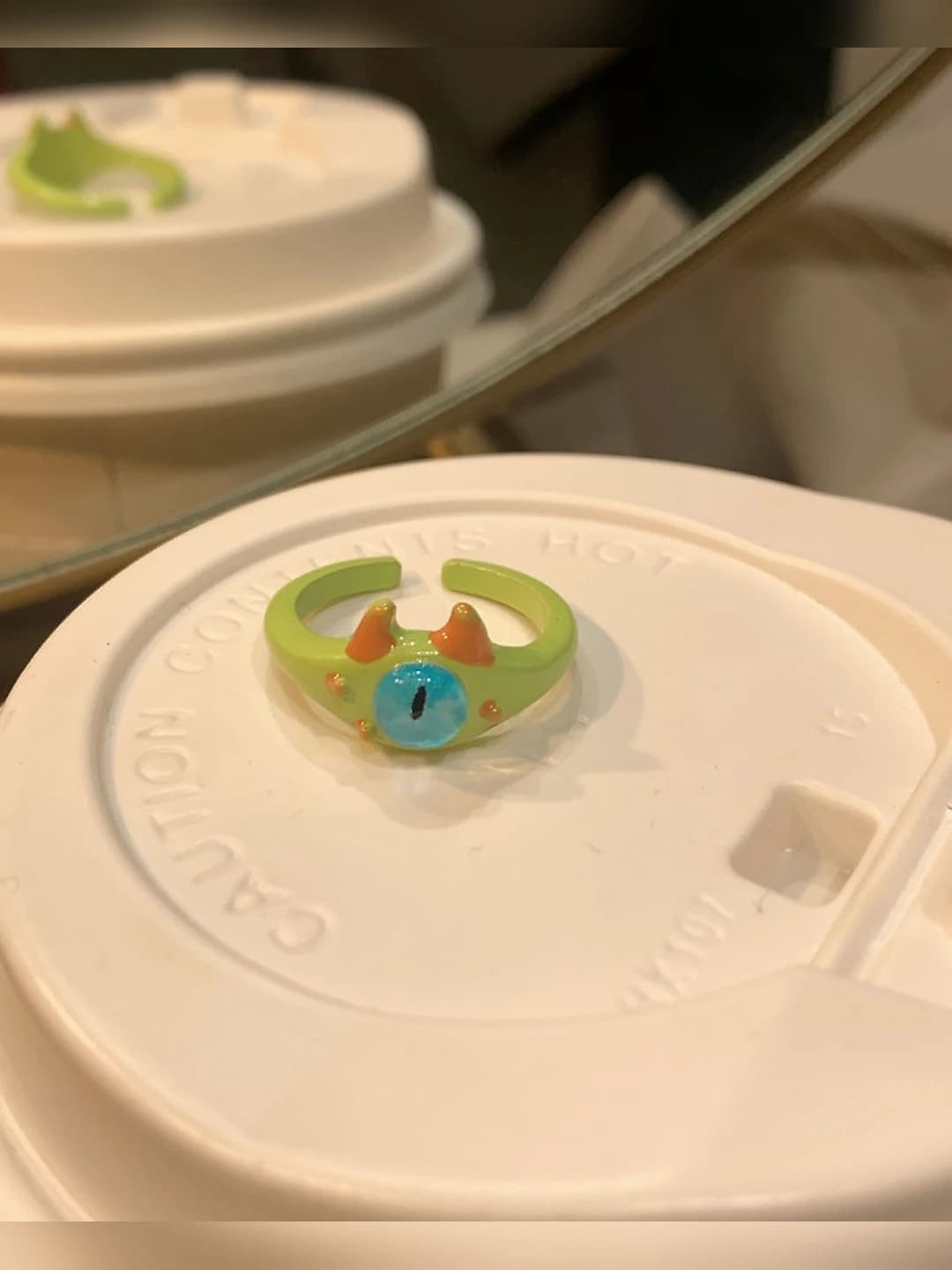 Green small monster ring