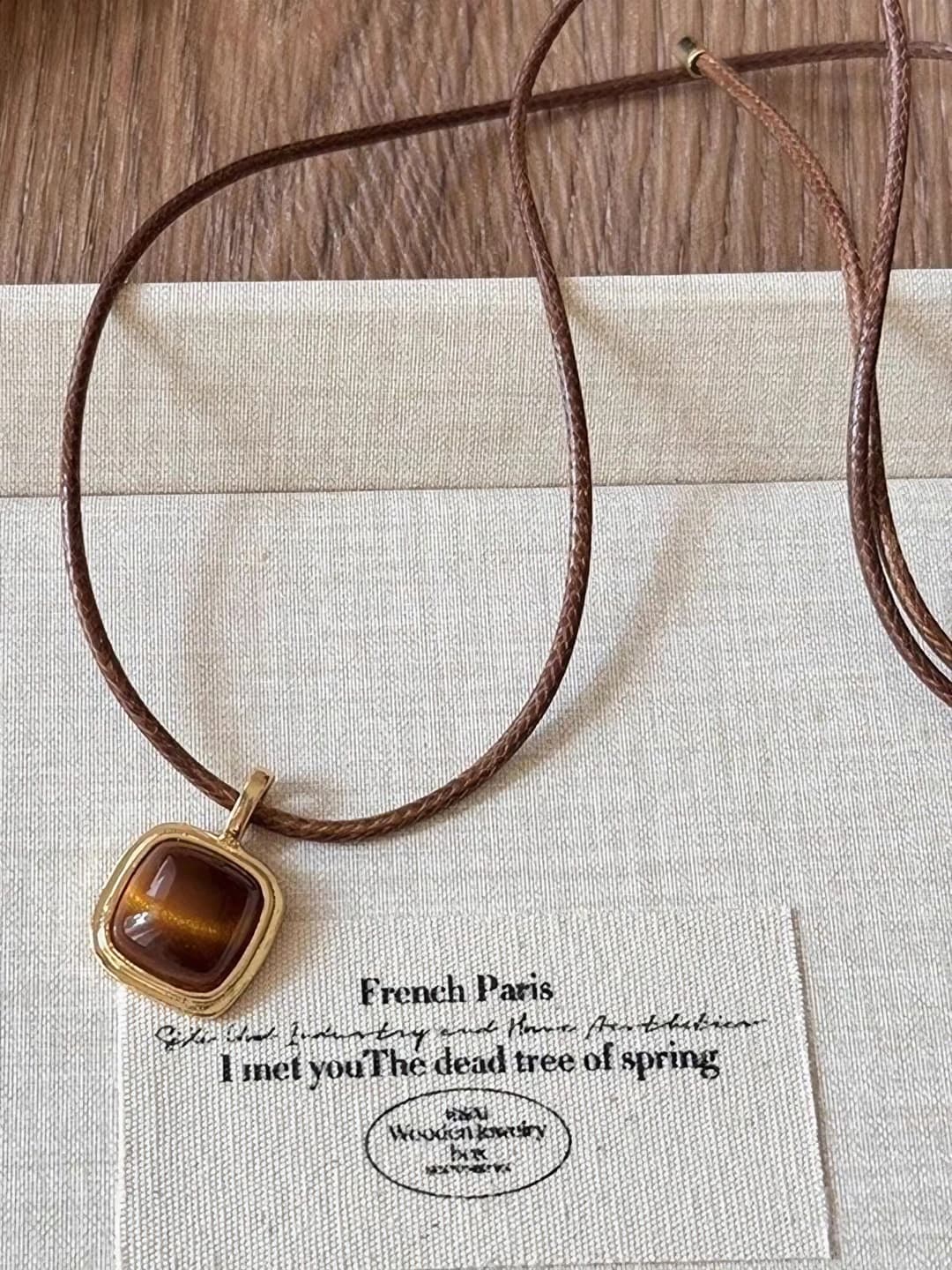 Tiger Eye Necklace (Square)