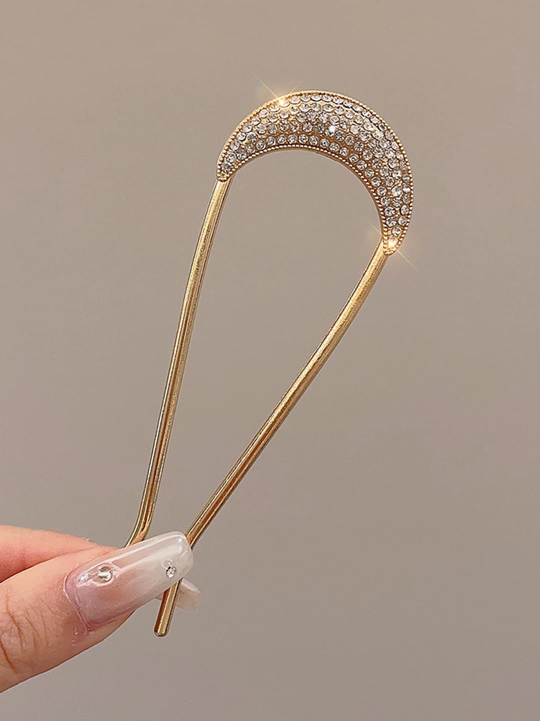 2# Gold zircon U-shape pin