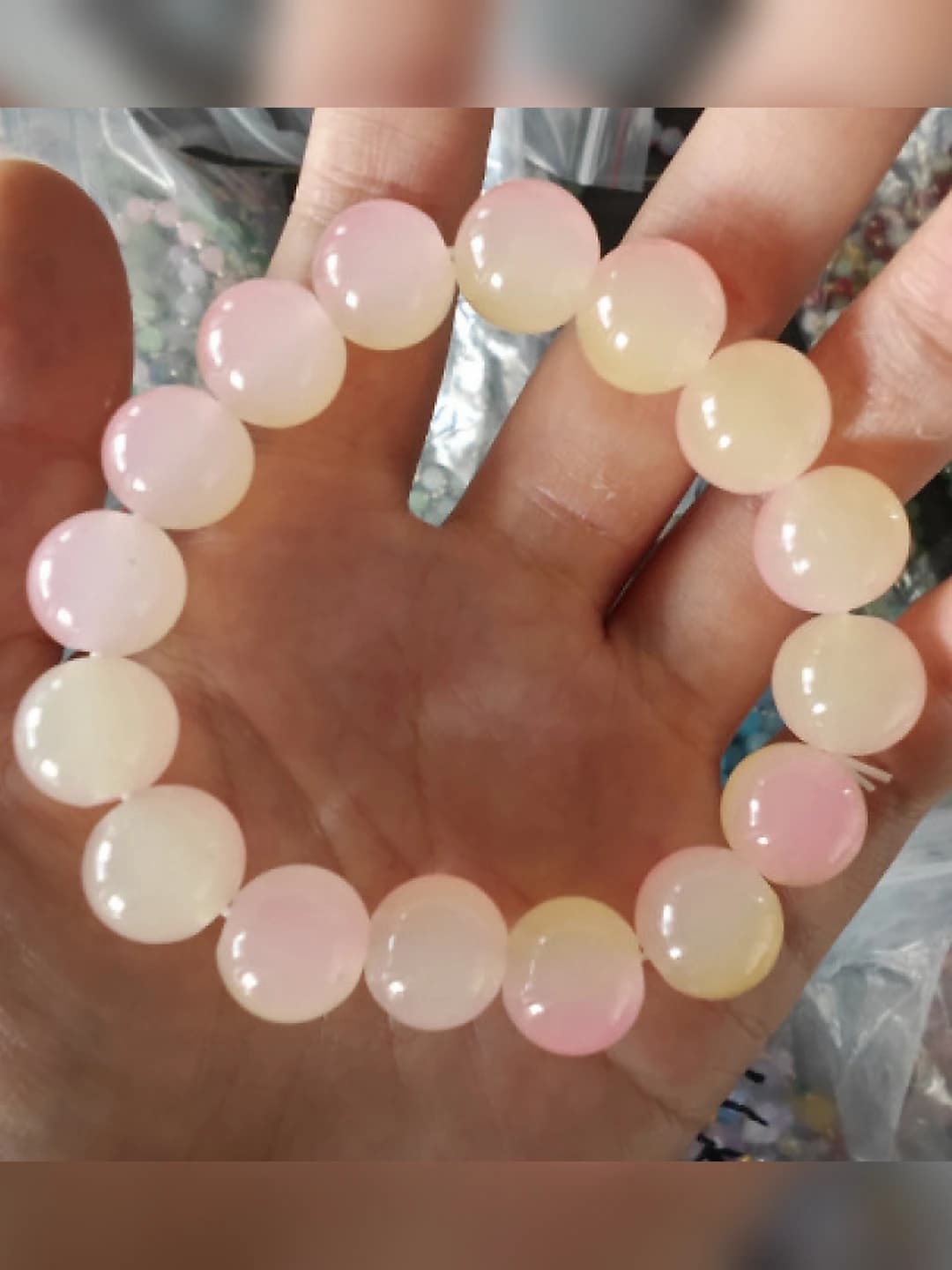 12mm pink-yellow, clear