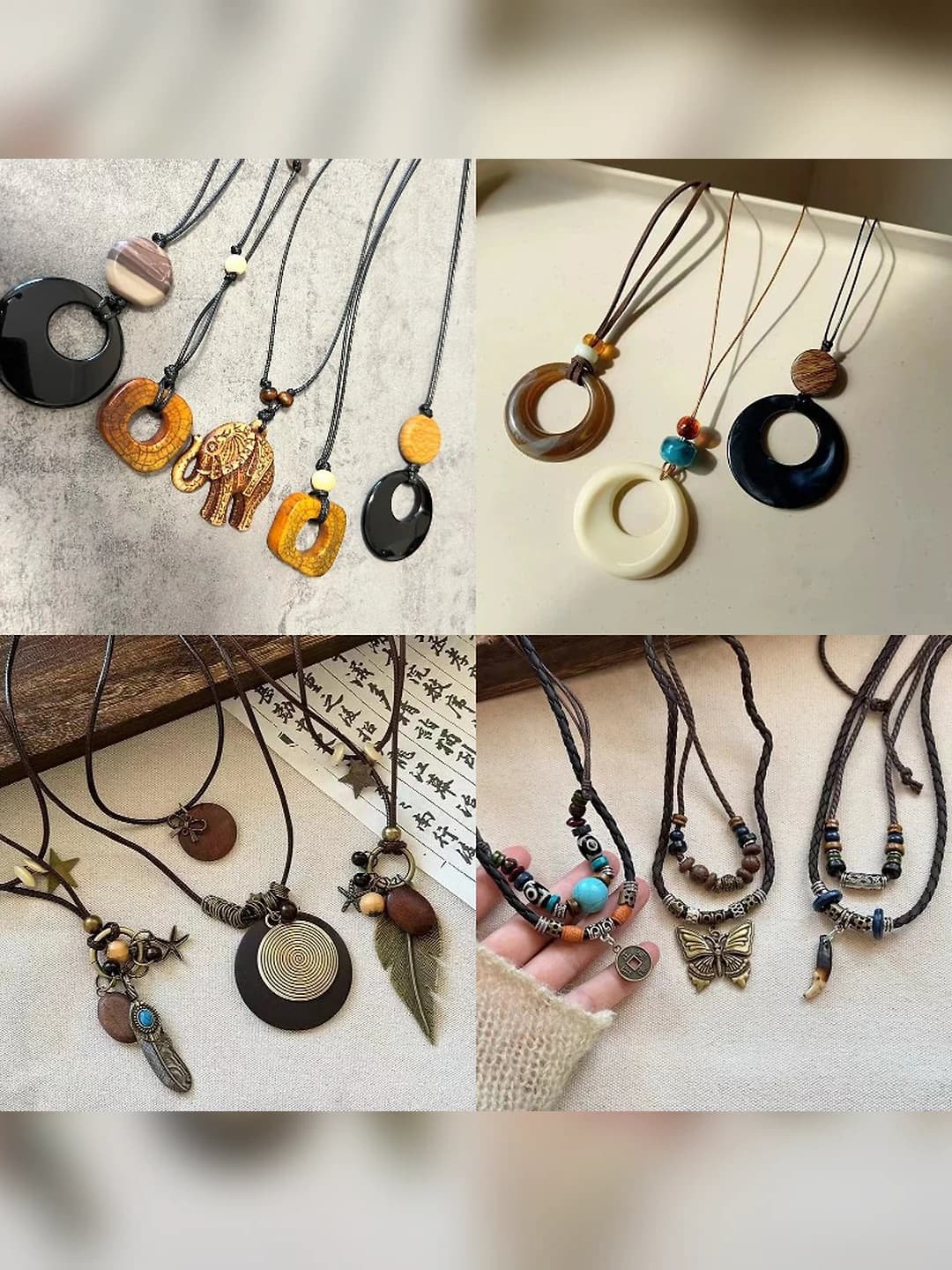 Women's retro geometric pendant necklace, sweater chain, premium style