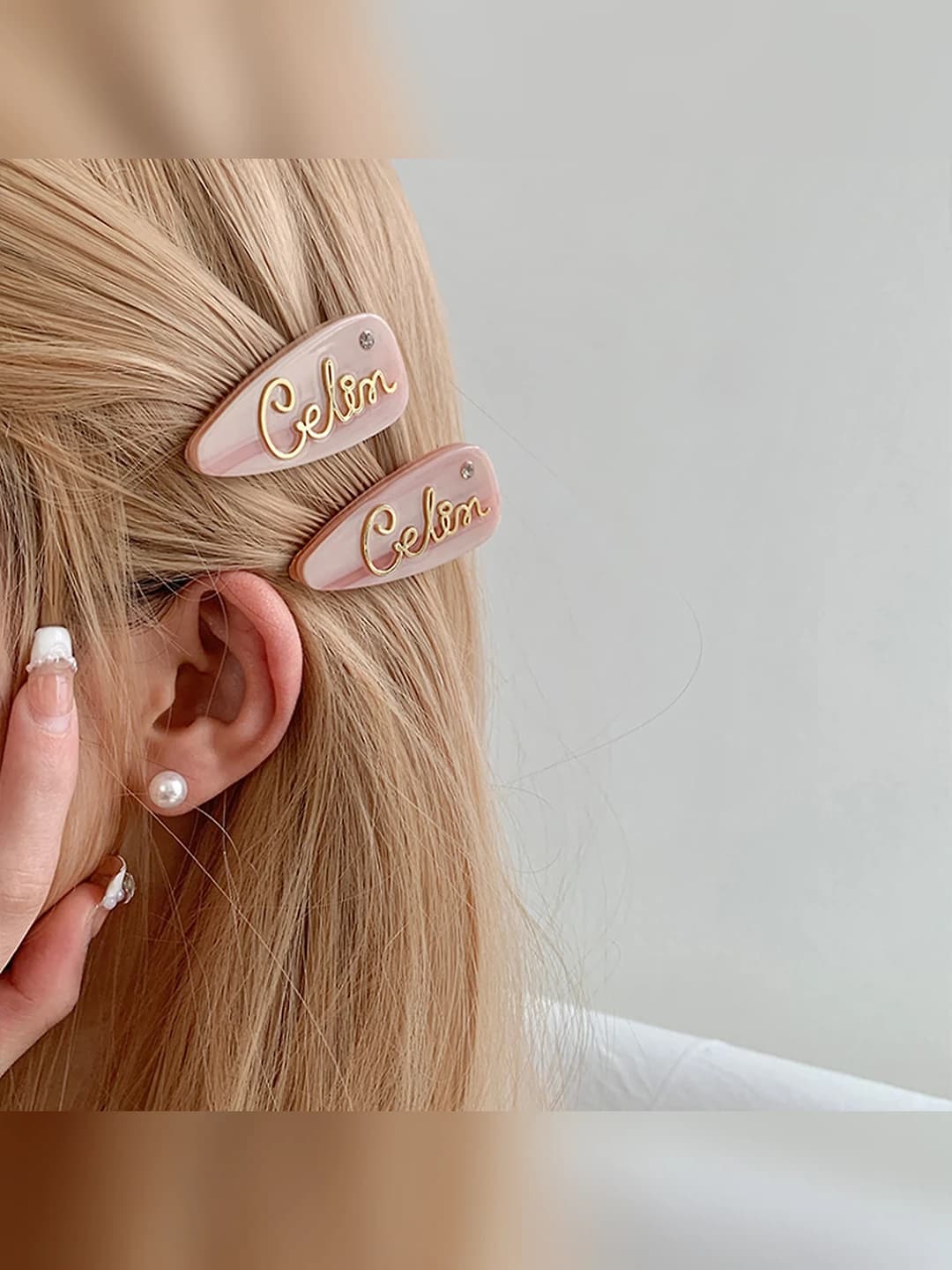 Women's handmade acetate hair clip with geometric design, new 2026 collection