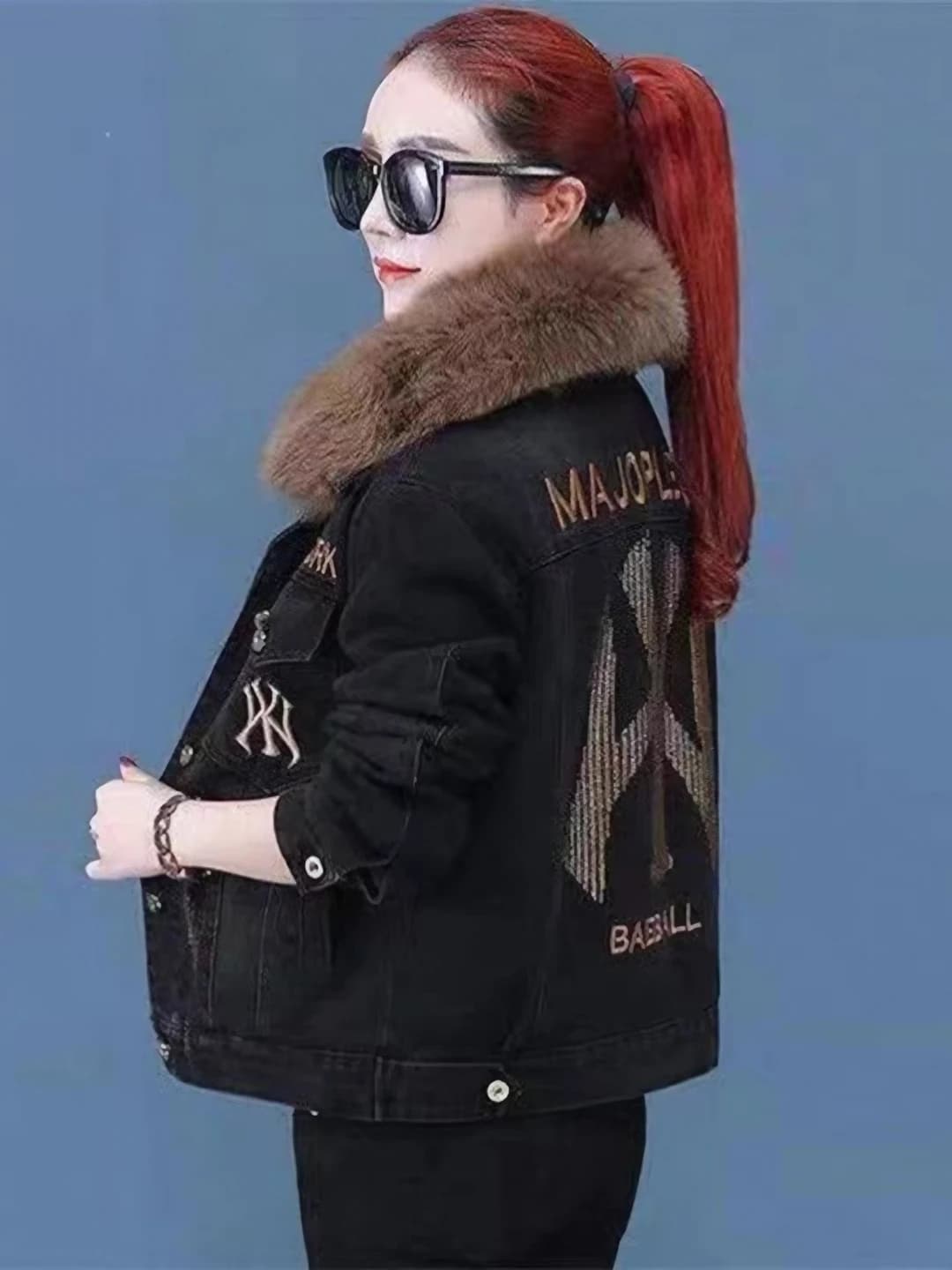 Black with fur 8802