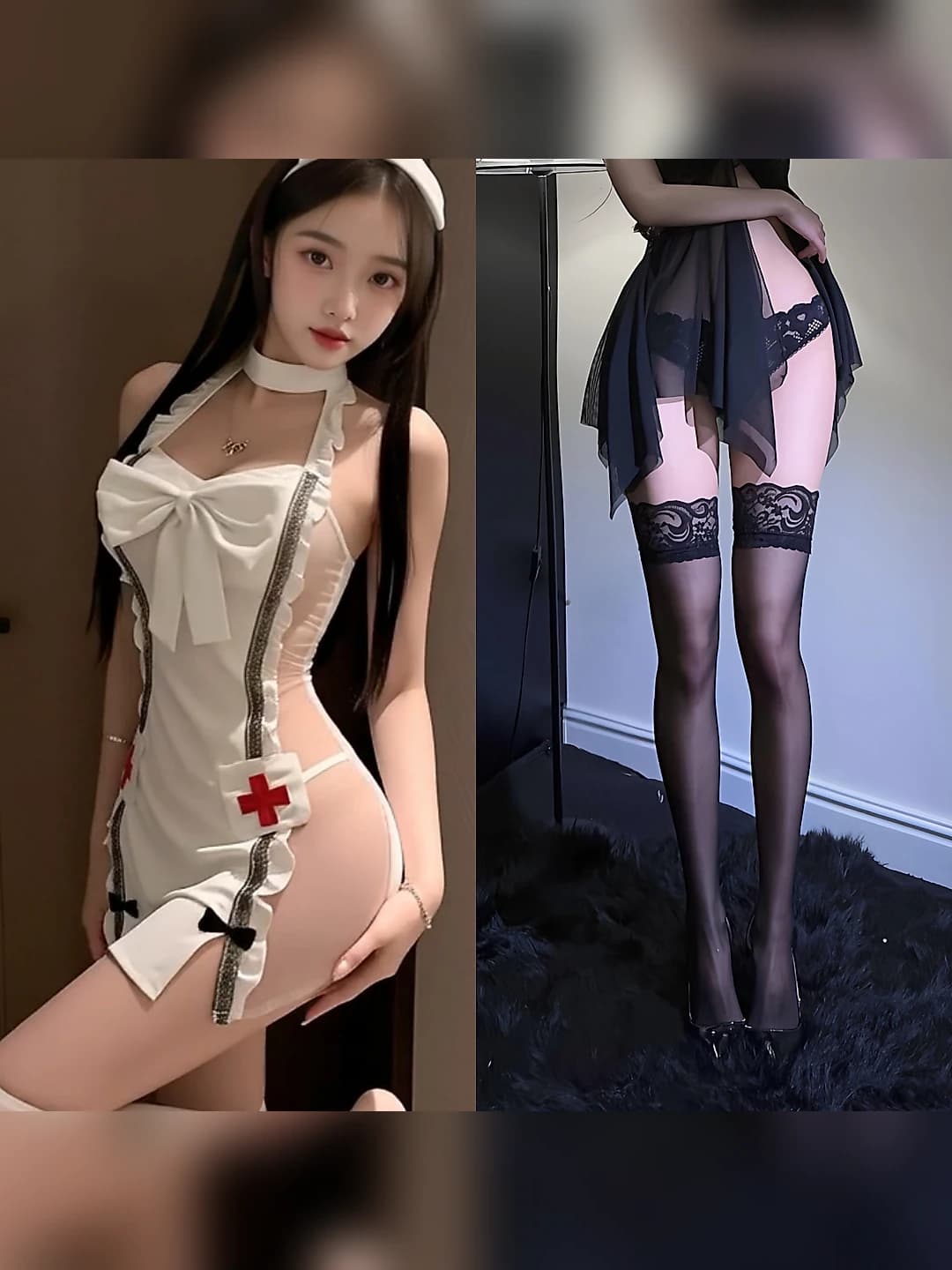 White+Black tights