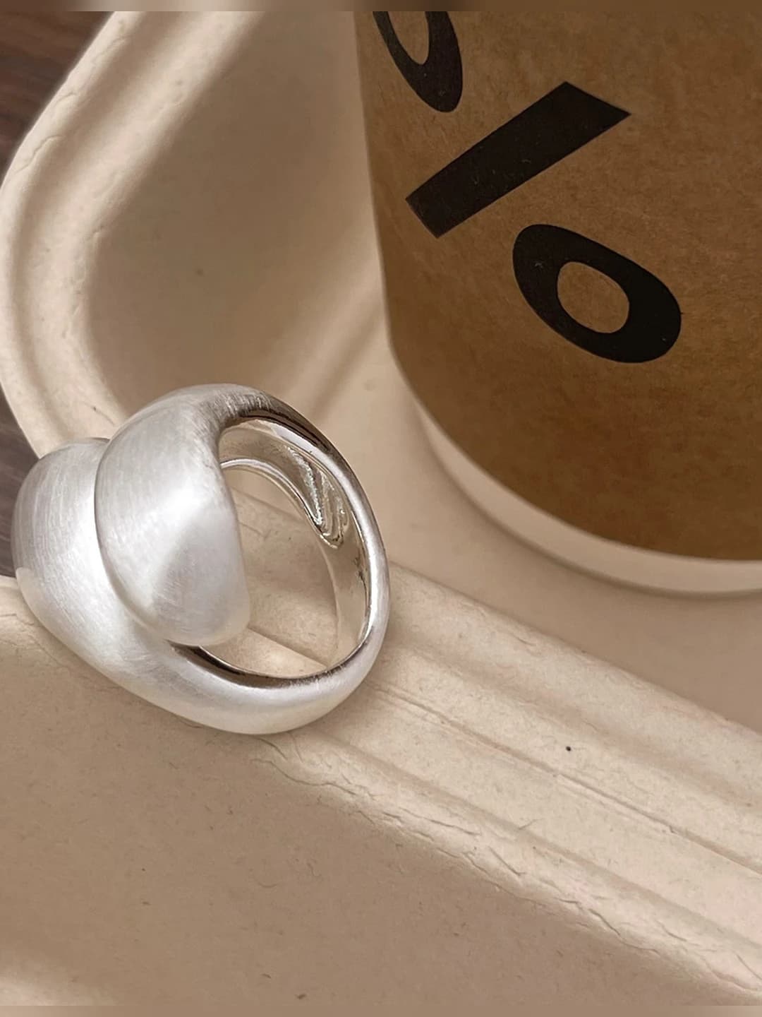 C-191 brushed silver ring