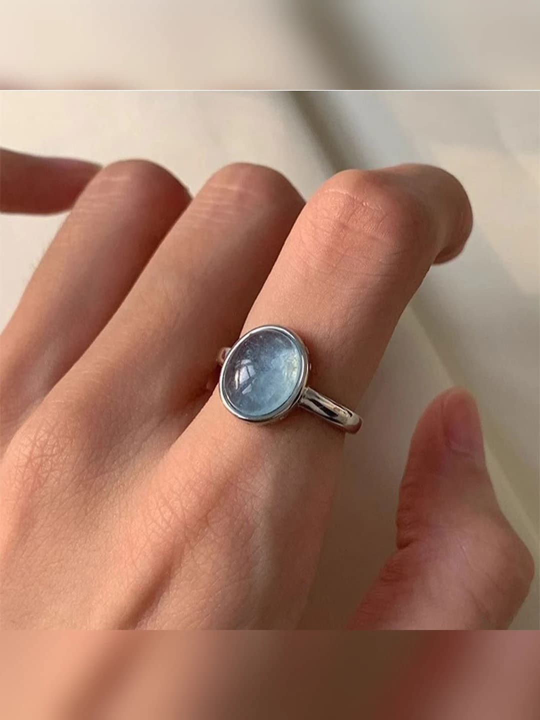 A007 Aquamarine ring