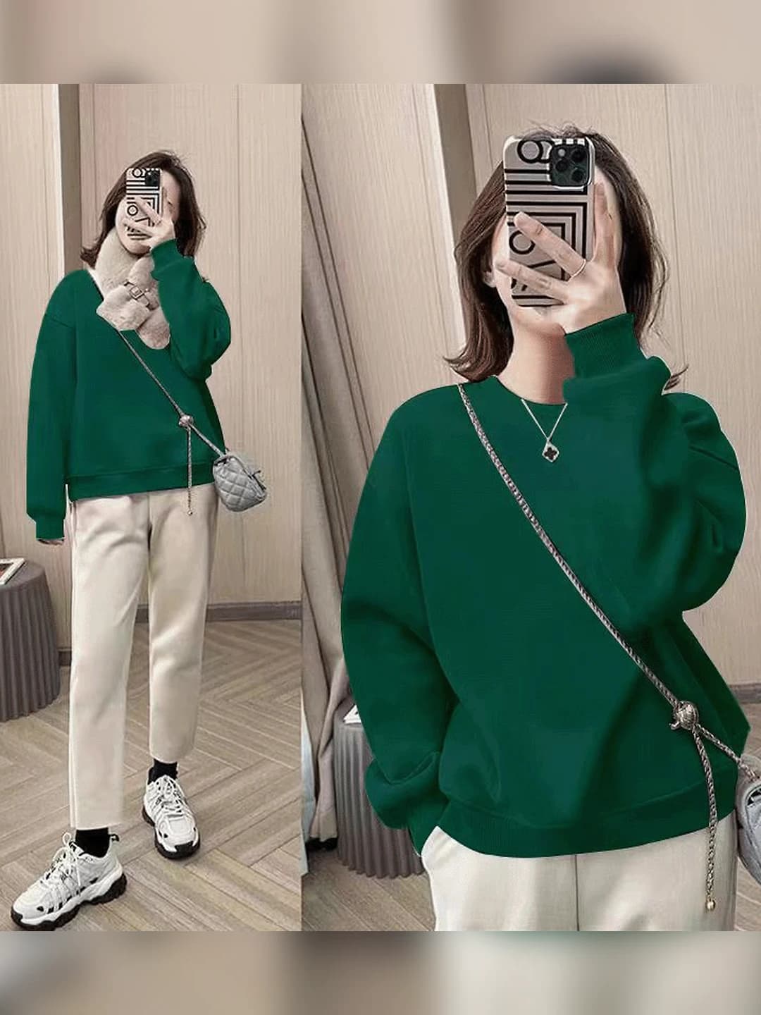 Dark green, thin, solid