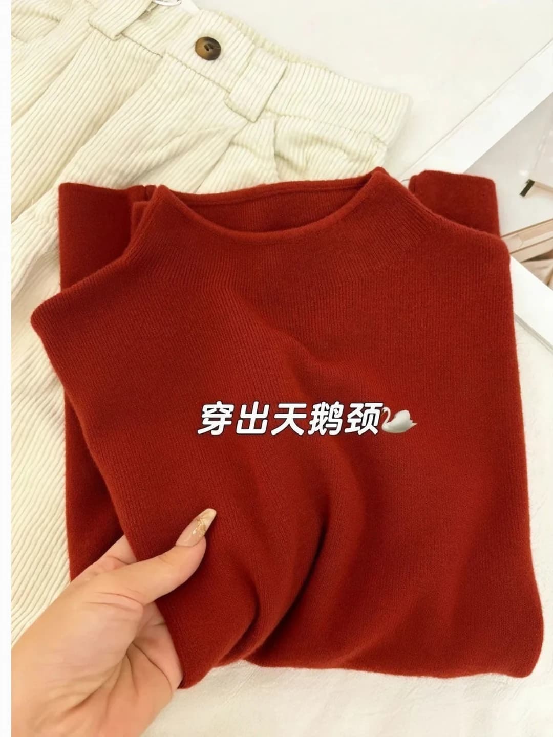 Ayollar uchun qishki koreys uslubida tik yoqa sviter, tanaga yopishgan uzun yengli trikotaj pullover