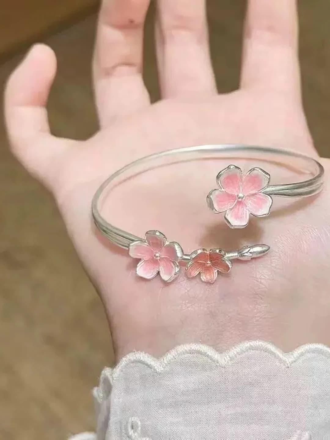 M1015 Pink peach blossom bracelet