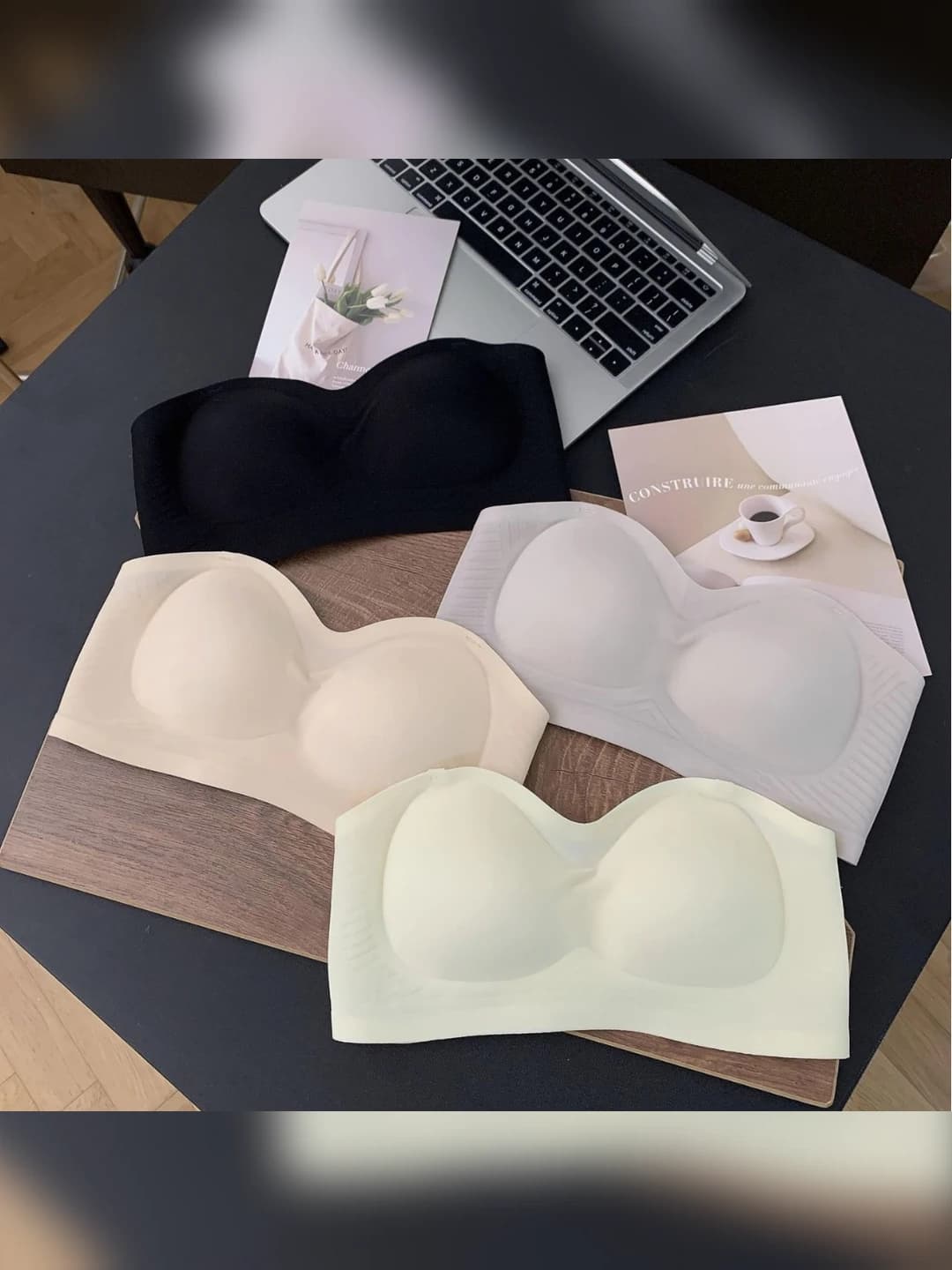 Women's seamless, non-slip, thin, breathable, wire-free, summer bra
