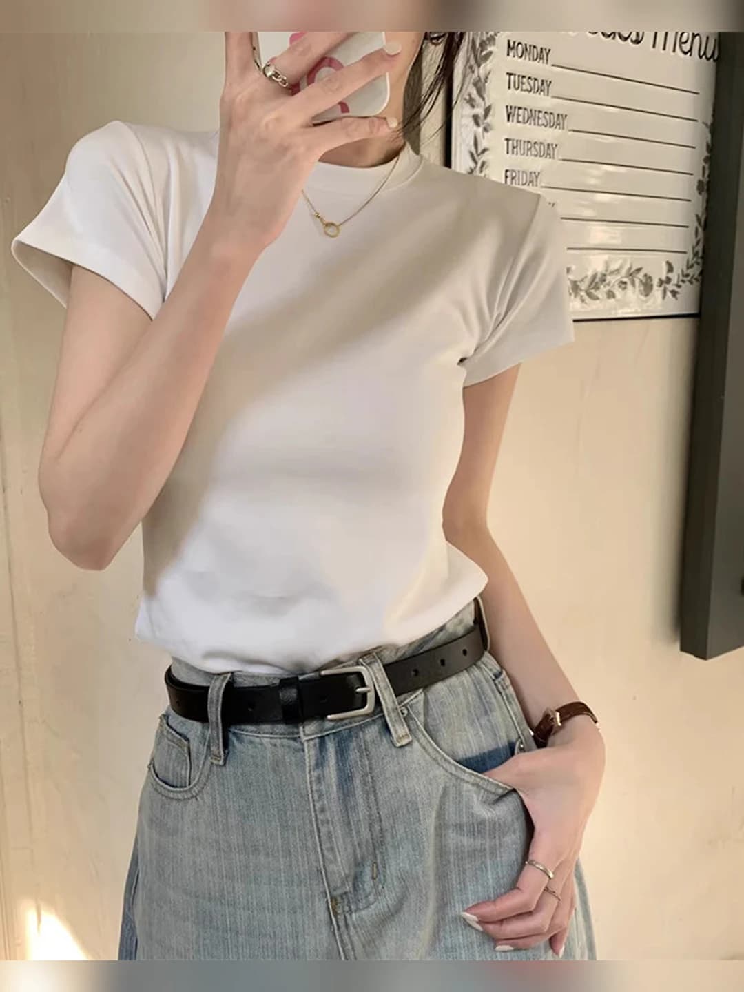 White (round neck)
