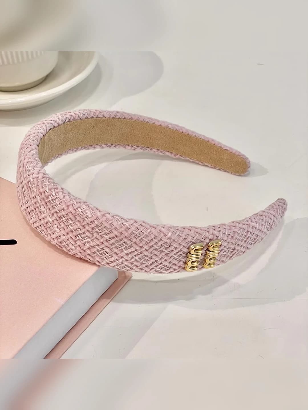 Pink letter headband