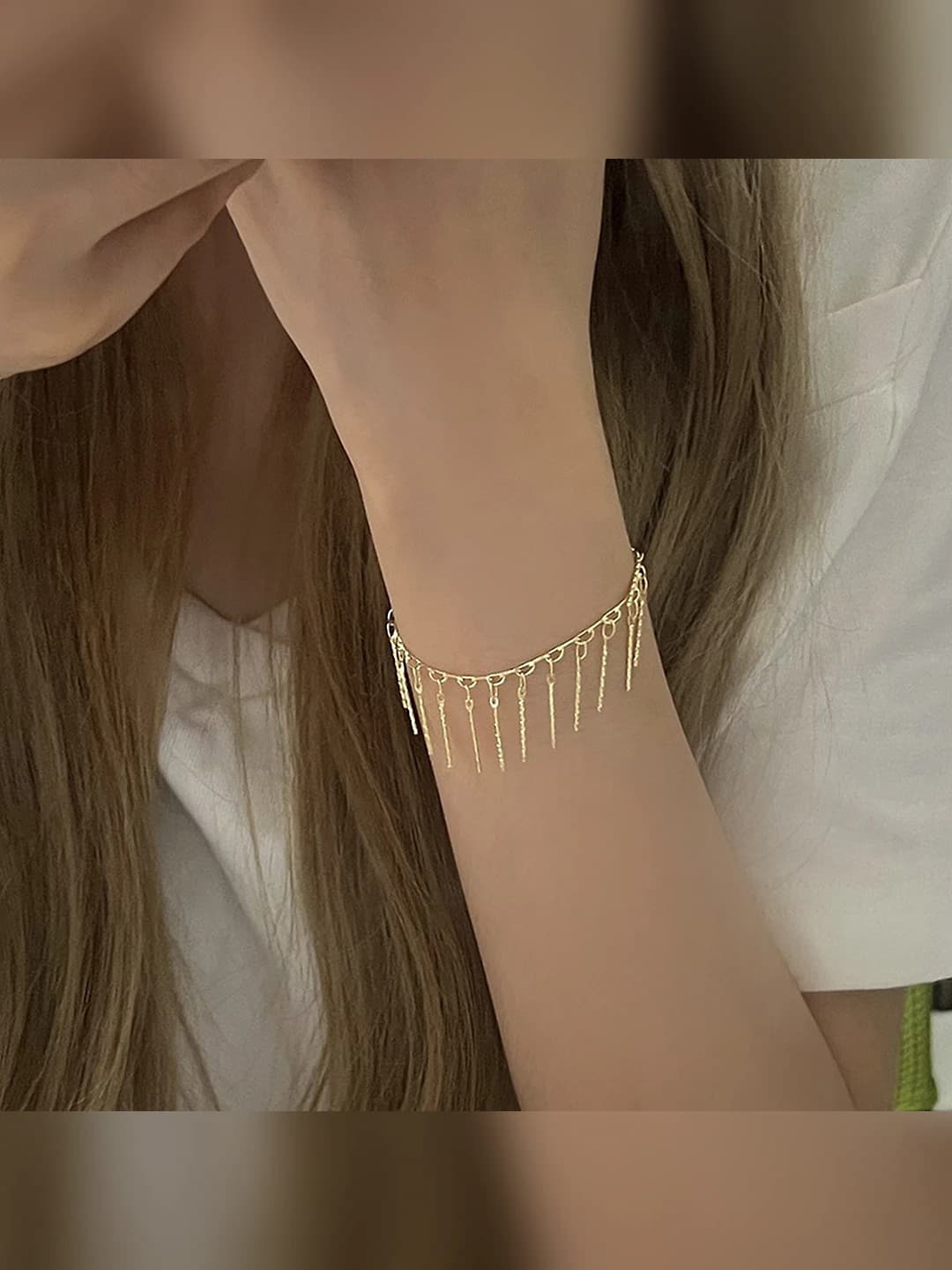Women's tassel bracelet, stylish design, natural style, made of copper with electroplating, 2026 new style
