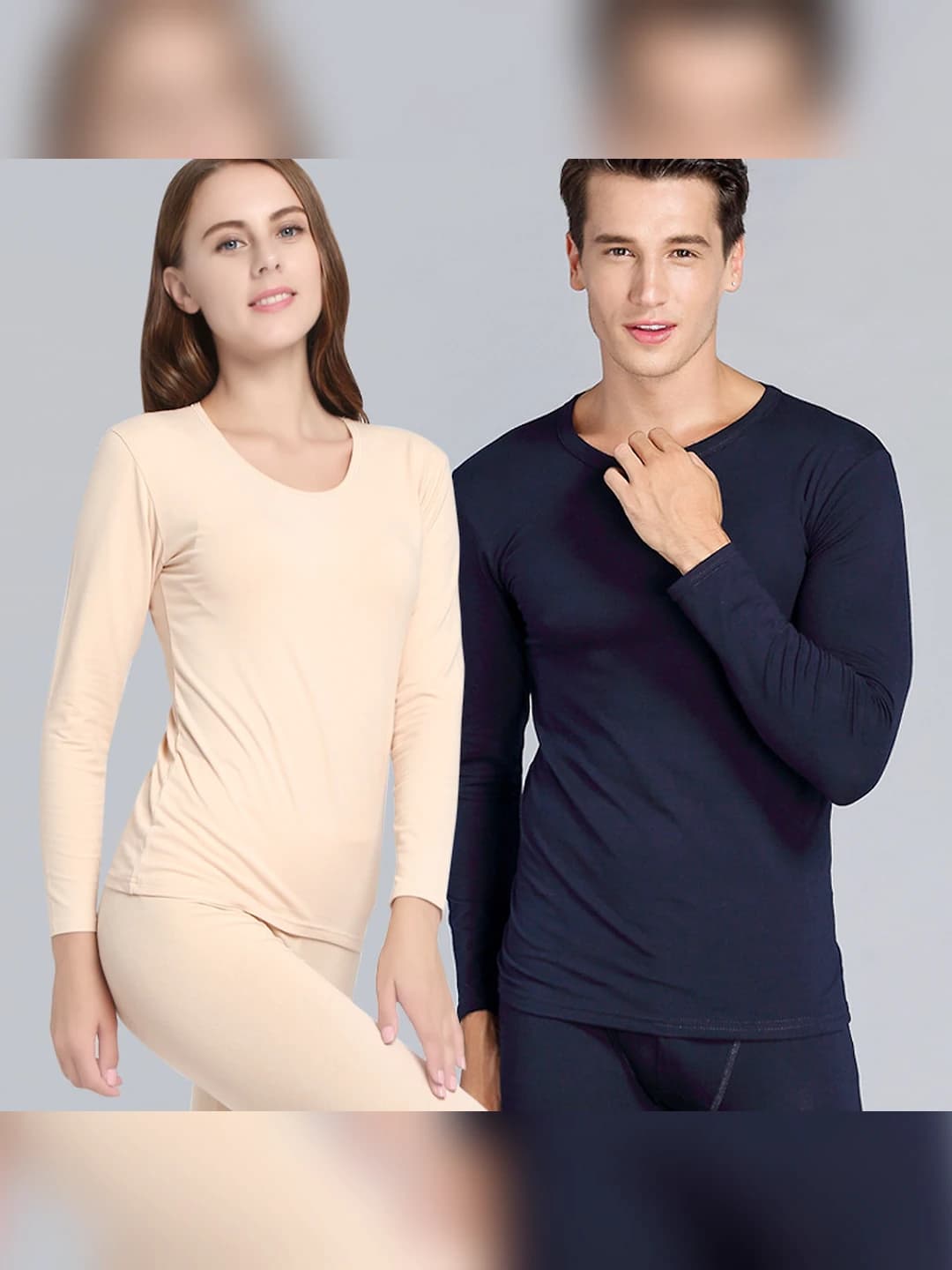 Women's 2026 autumn-winter thermal underwear set, stretch pure cotton, crew neck, long sleeve, trousers, solid colour