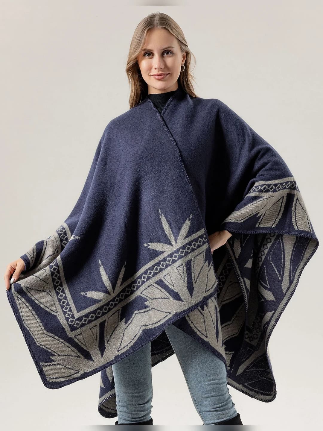 Women's summer floral shawl in country style made of artificial cashmere