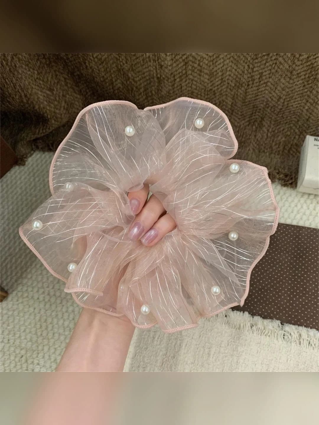 2# Pink pearl organza ~19 cm