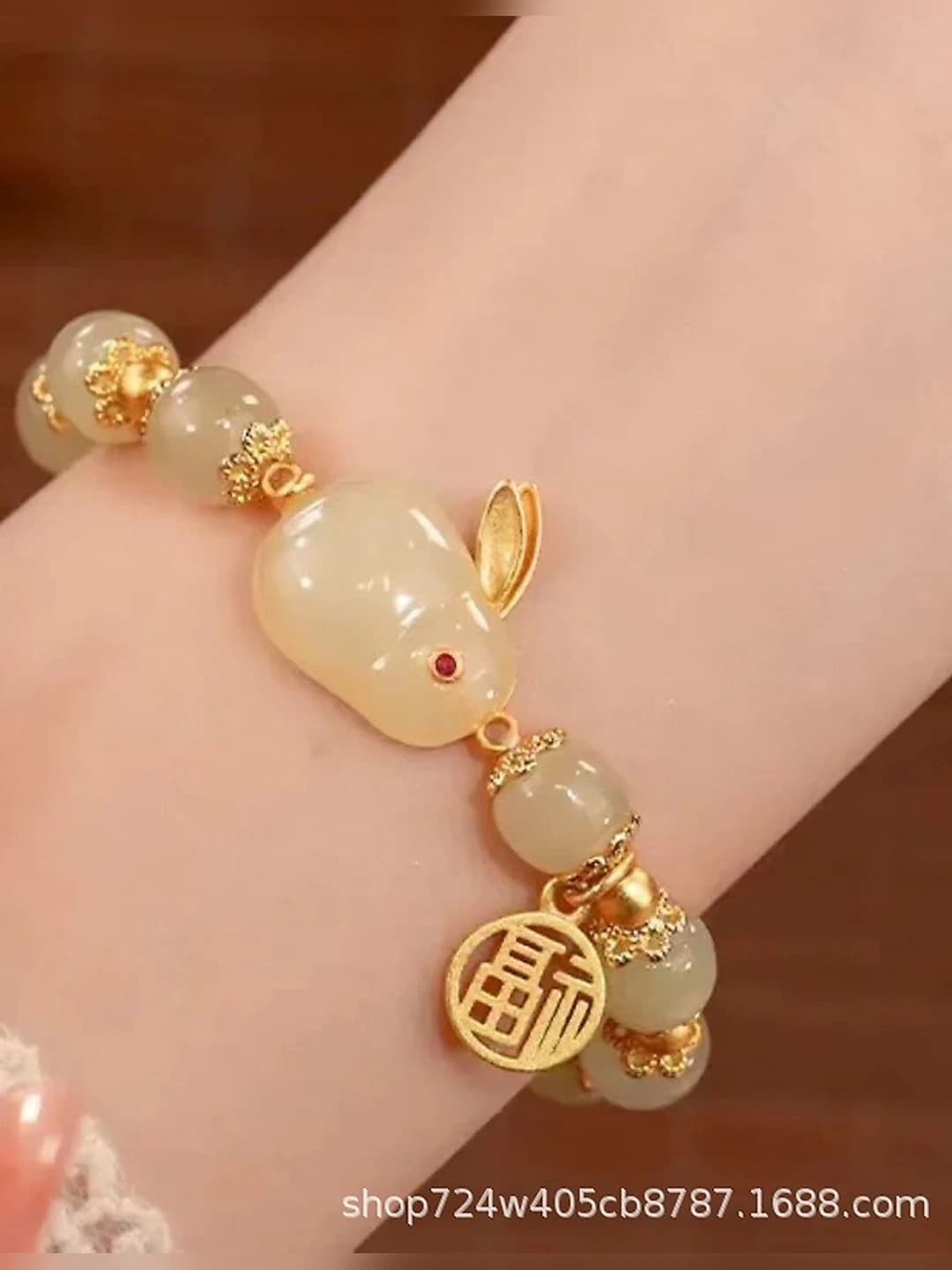 White beads jade rabbit beads