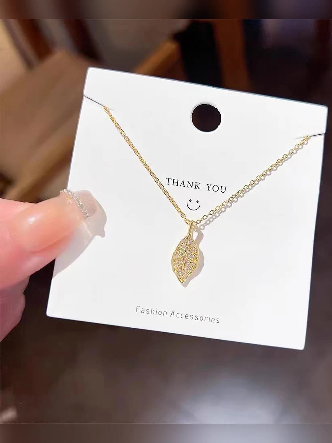 Gold leaf necklace
