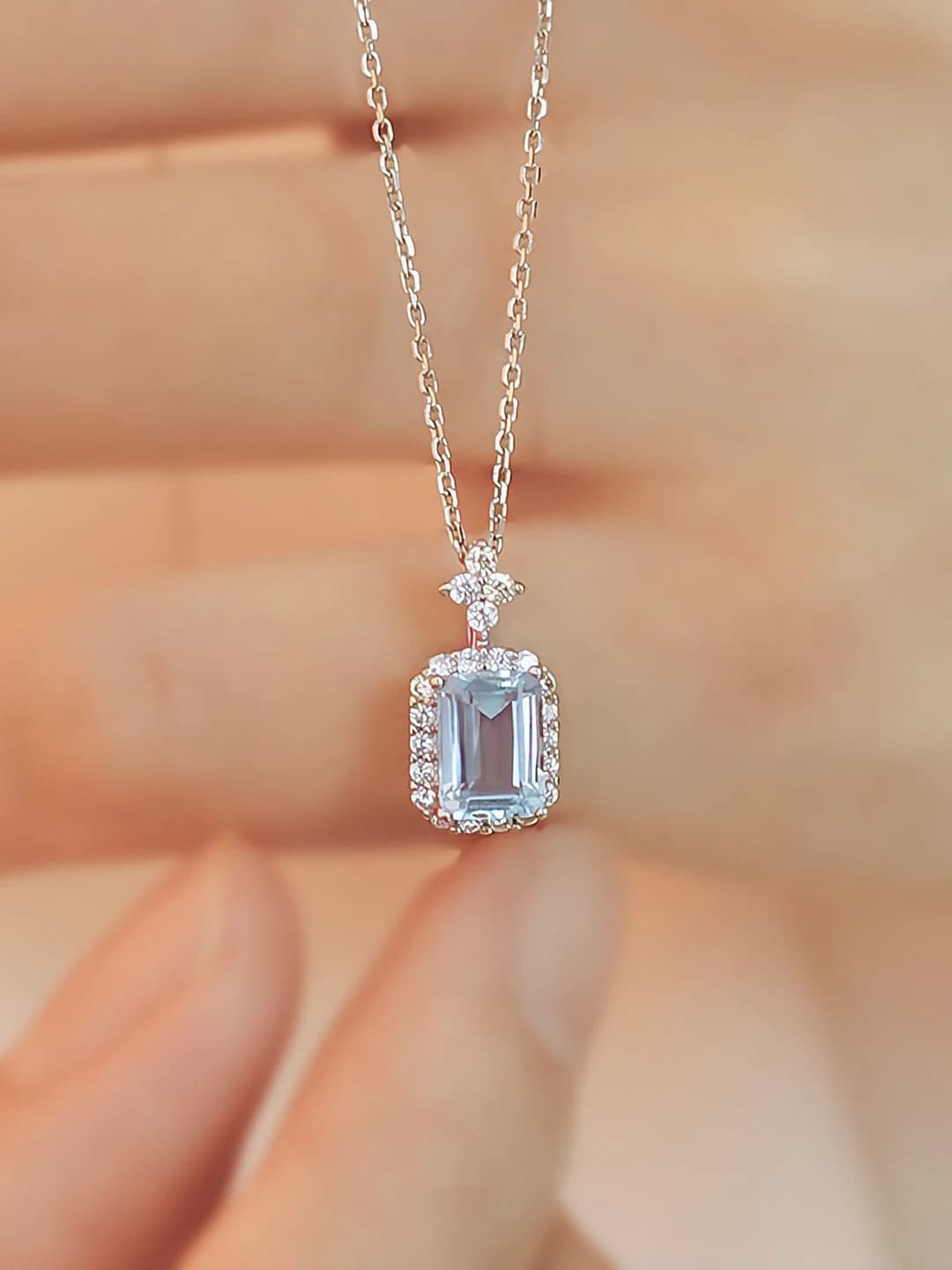 Aquamarine perfume bottle
