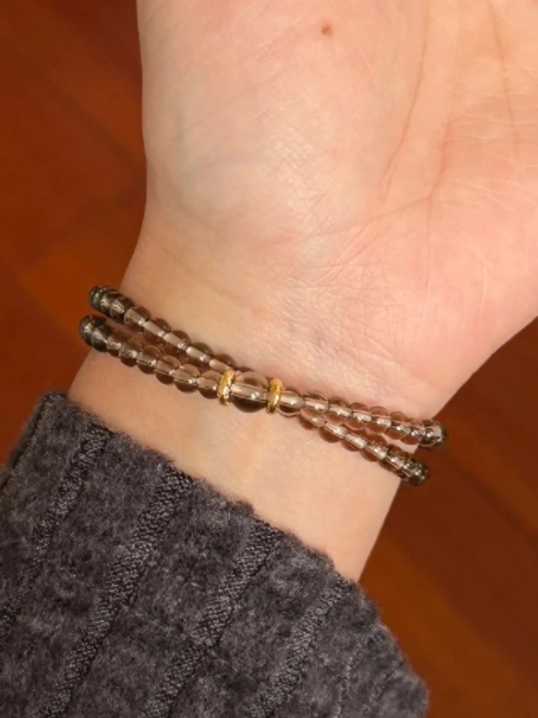 Double strand tea grey bracelet
