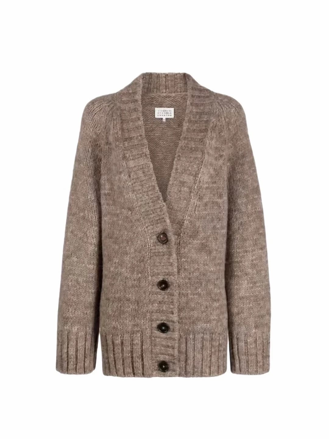 Women's 2026 early autumn wool knit cardigan, loose fit, V-neck, long sleeve, button closure