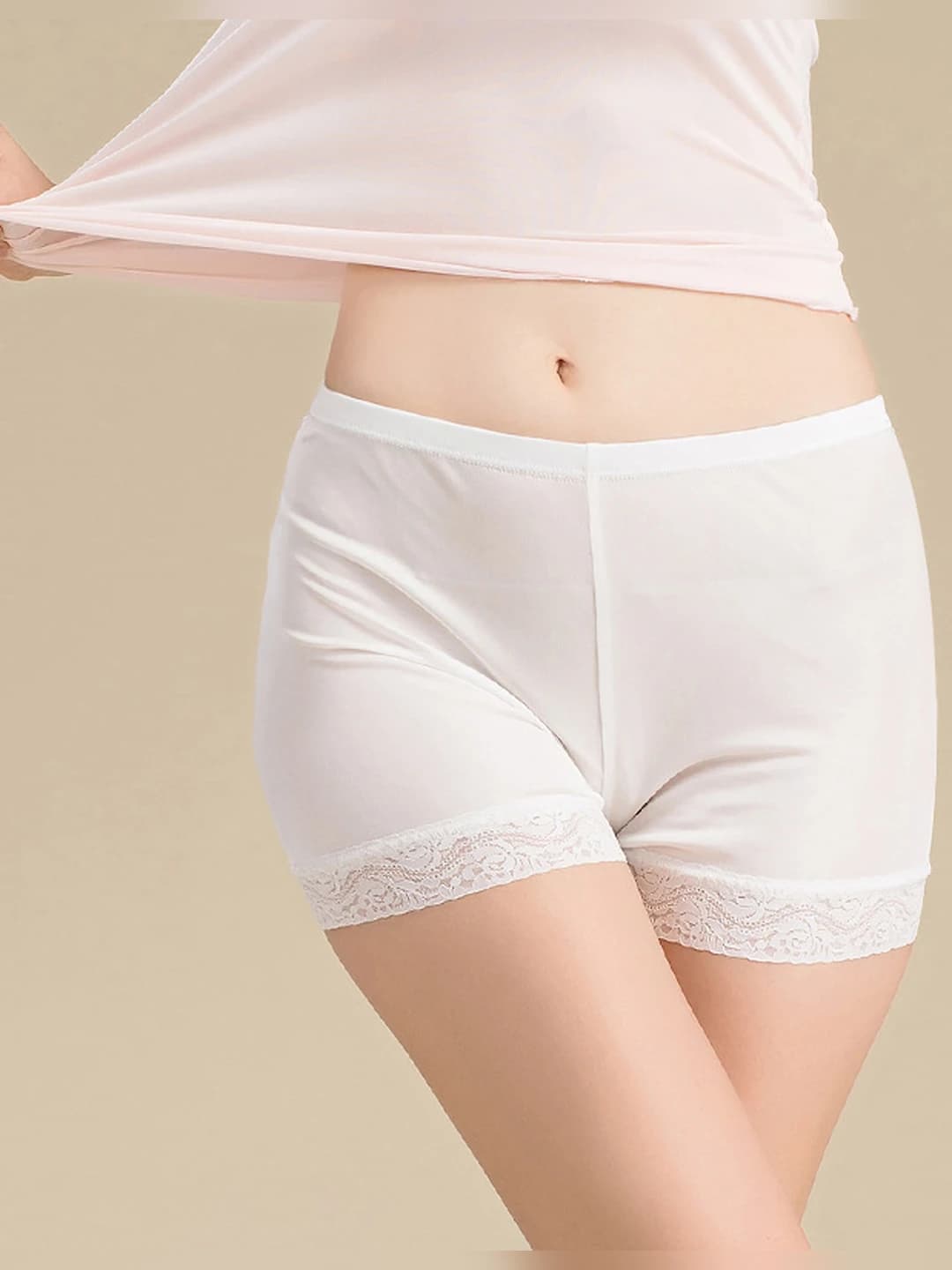 White, bottom lace