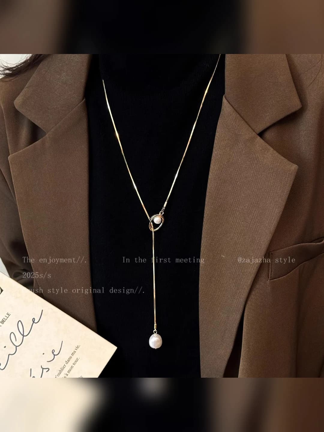 Gold pearl chain