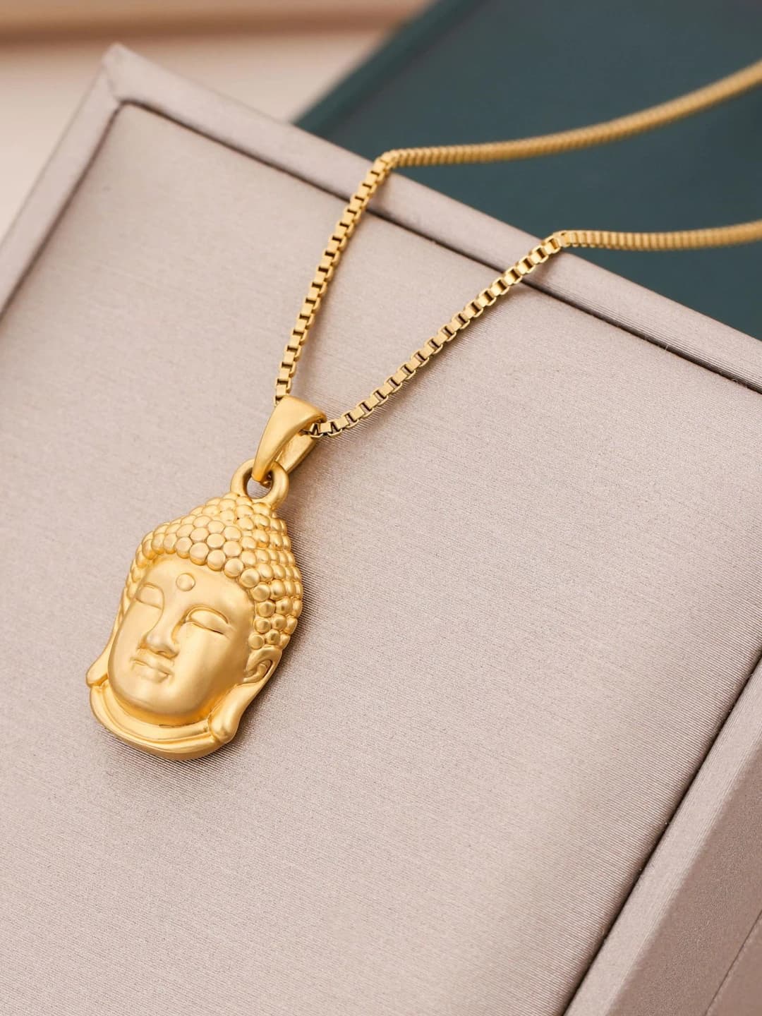 9166-Oltin Budda boshi quti zanjir