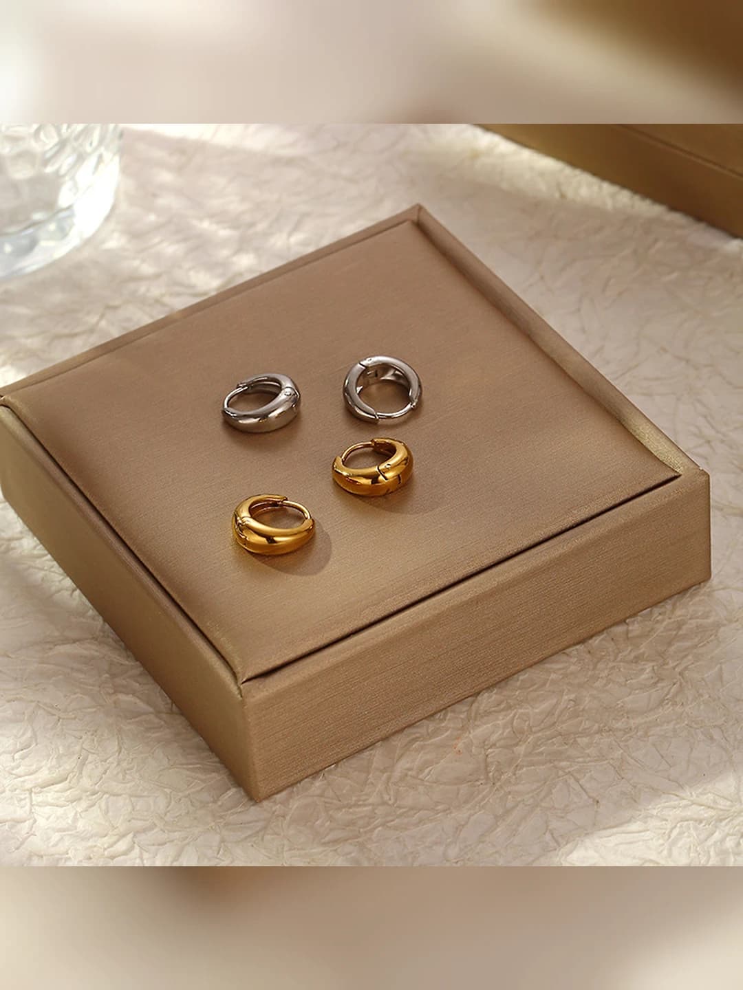 Женские серьги-гвоздики из титановой стали с покрытием 18K, стиль евро-америка, геометрический элемент дизайна