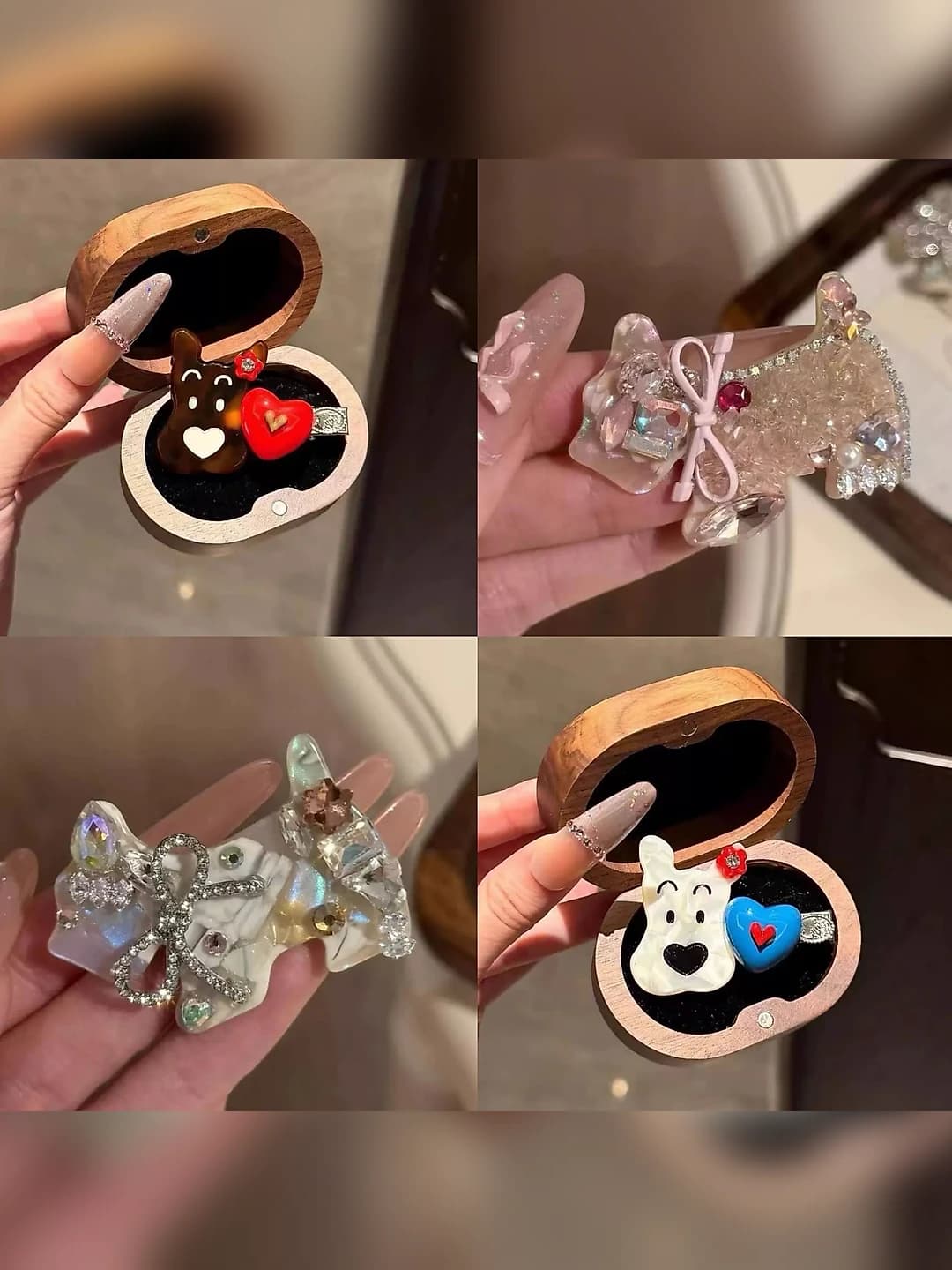 Ayollar uchun akrildan qo'lda ishlangan karton uslubidagi Hello Kitty soch qisqichlari