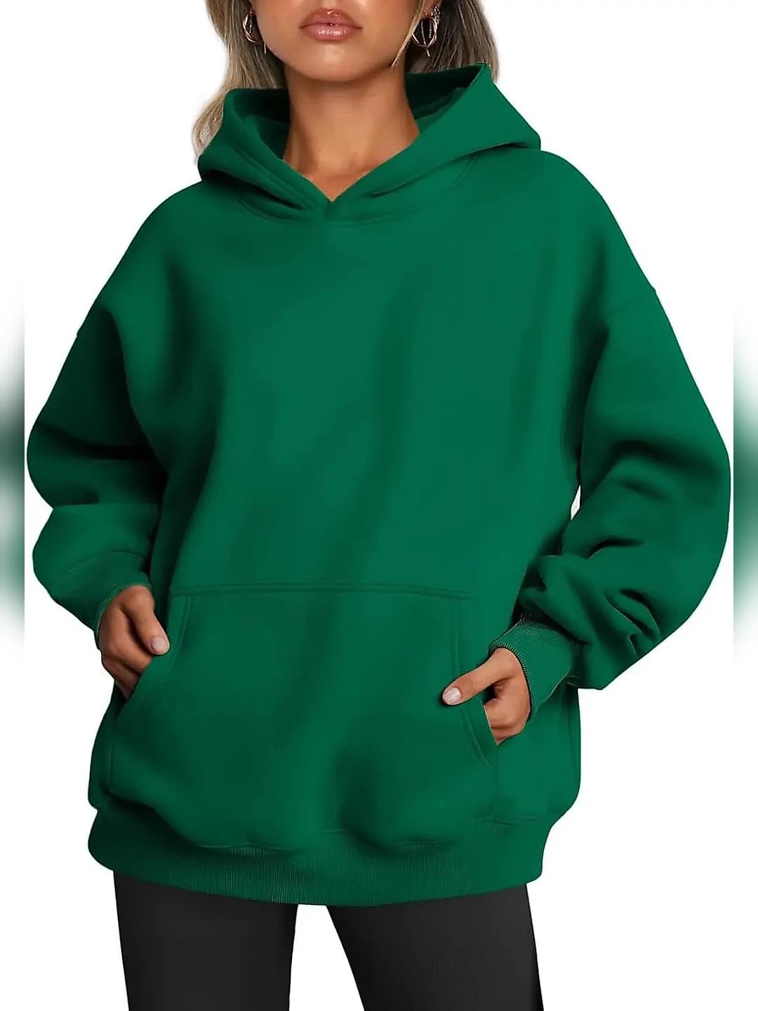Dark green drop shoulder sleeve