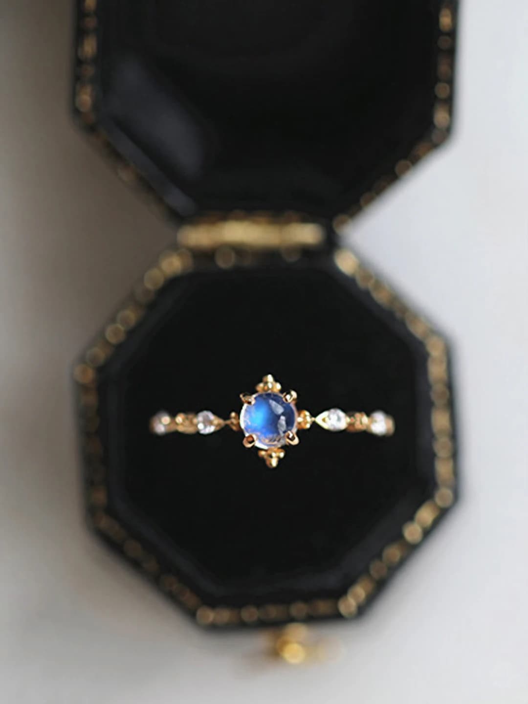 Gold moonstone ring