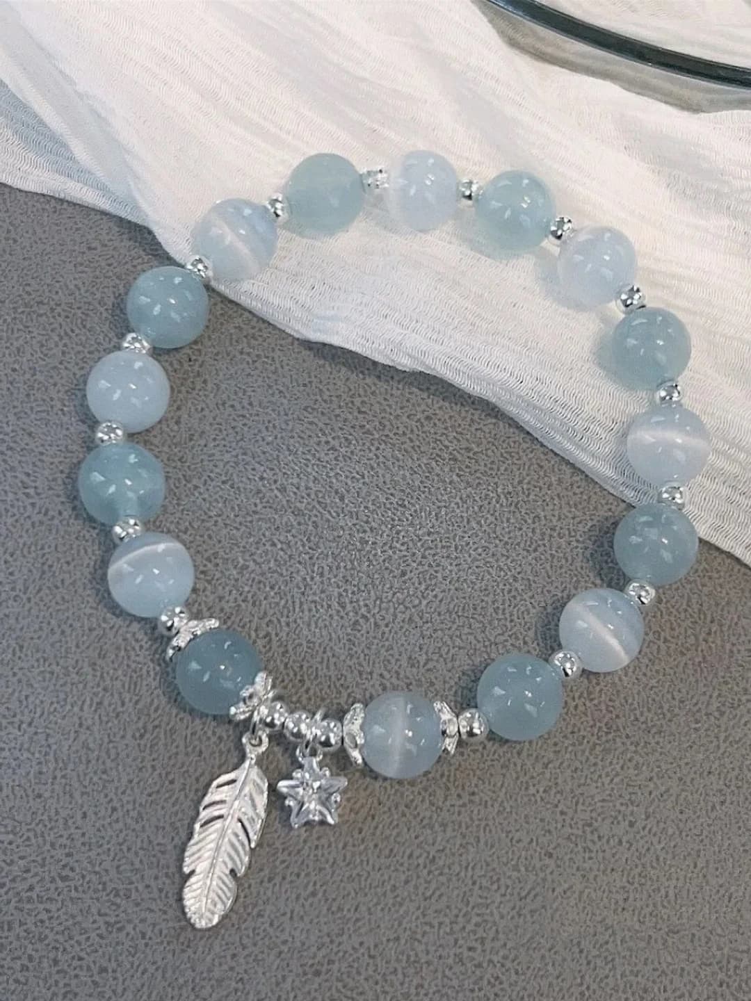 Aquamarine star feather cat's eye