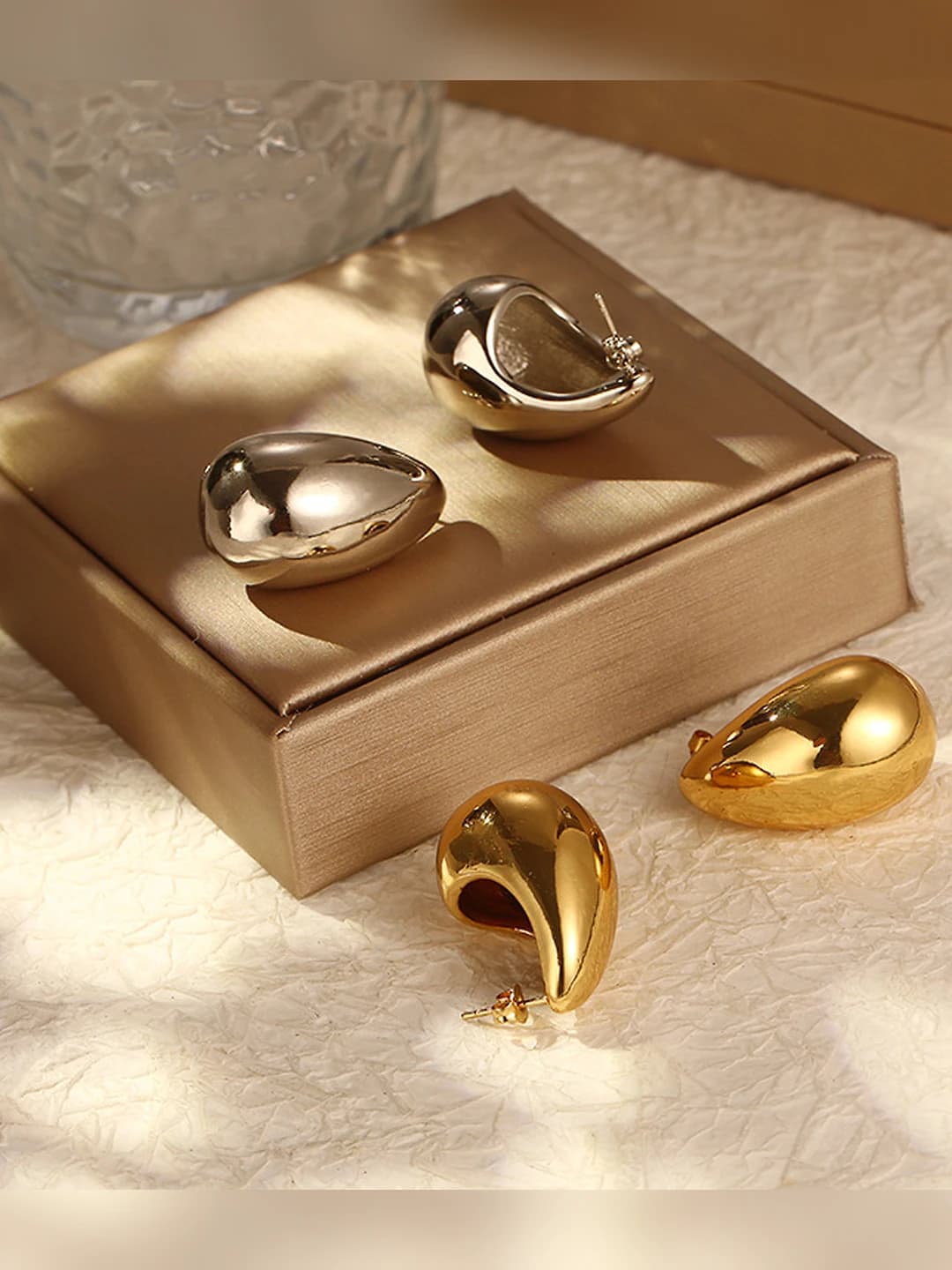 Женские серьги из титановой стали 18K в форме капли