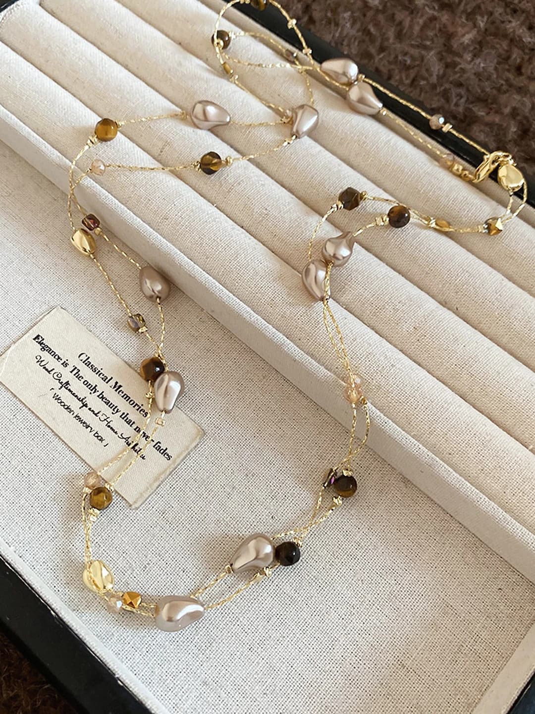 25# Necklace - Gold - Coffee