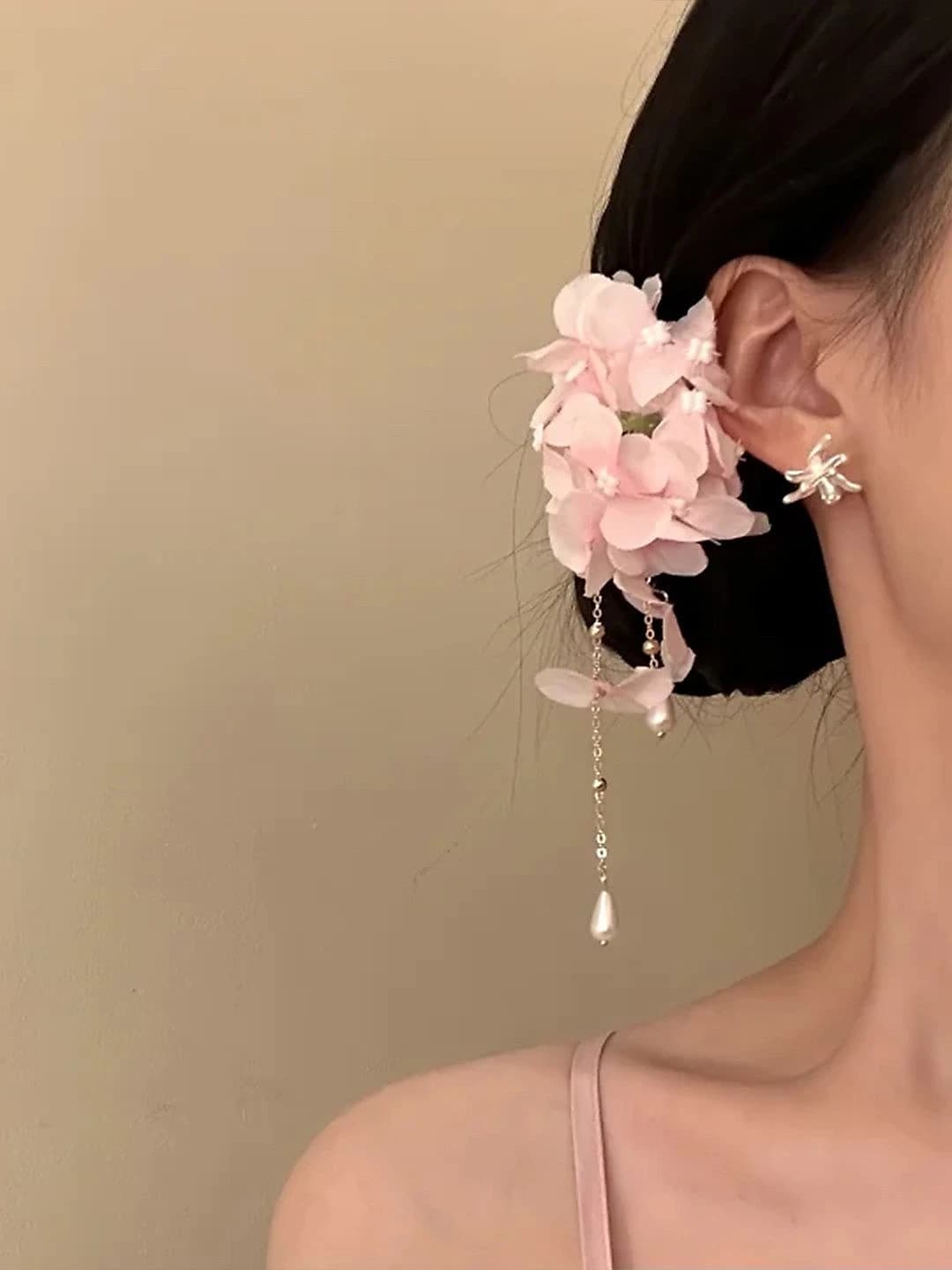1# Pink tassel clip 4.5 cm