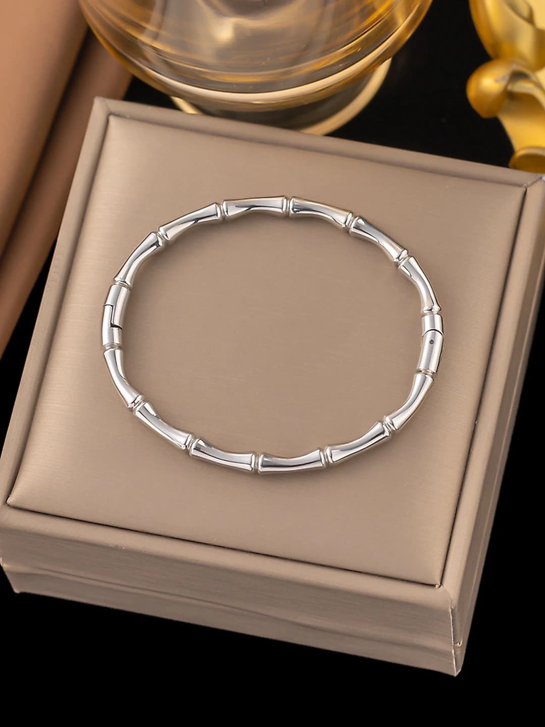Bamboo bracelet, steel