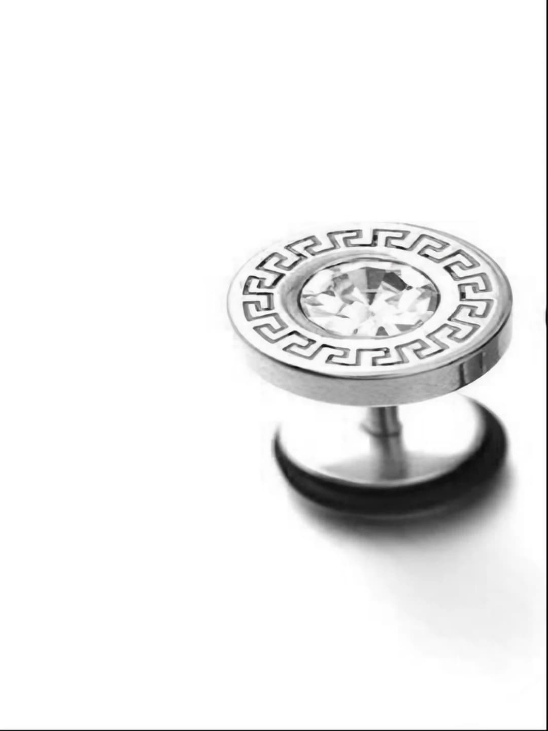 Round diamond barbell stud, steel, 1 pc MS-555