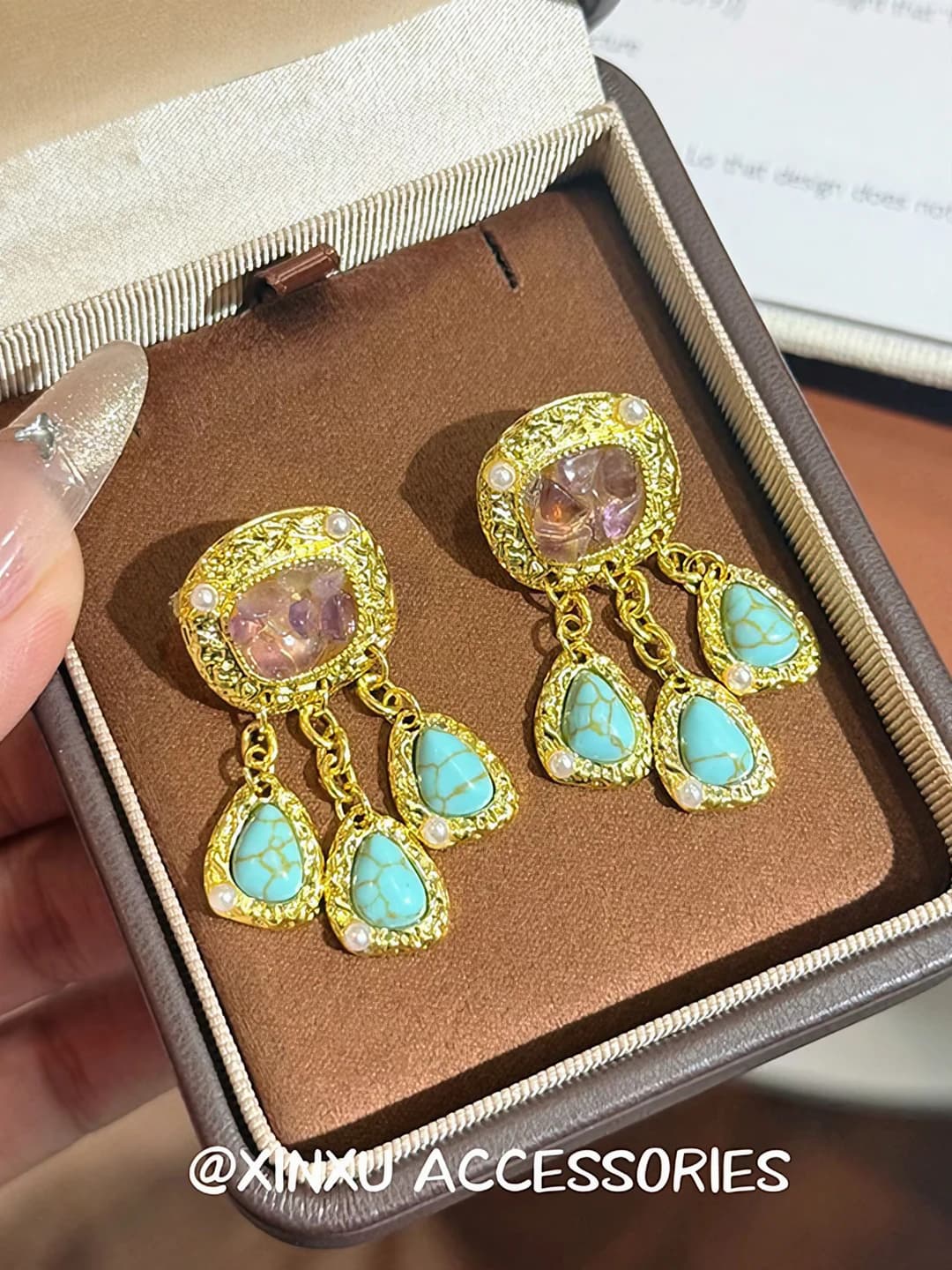 Diamond tassel earring