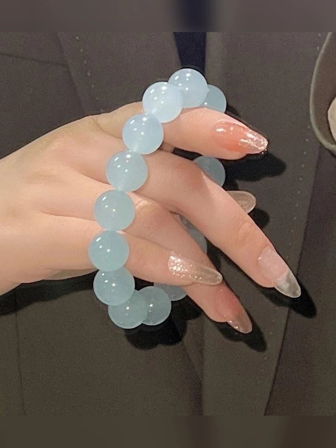 0233# Beads [Ice clear blue] glass