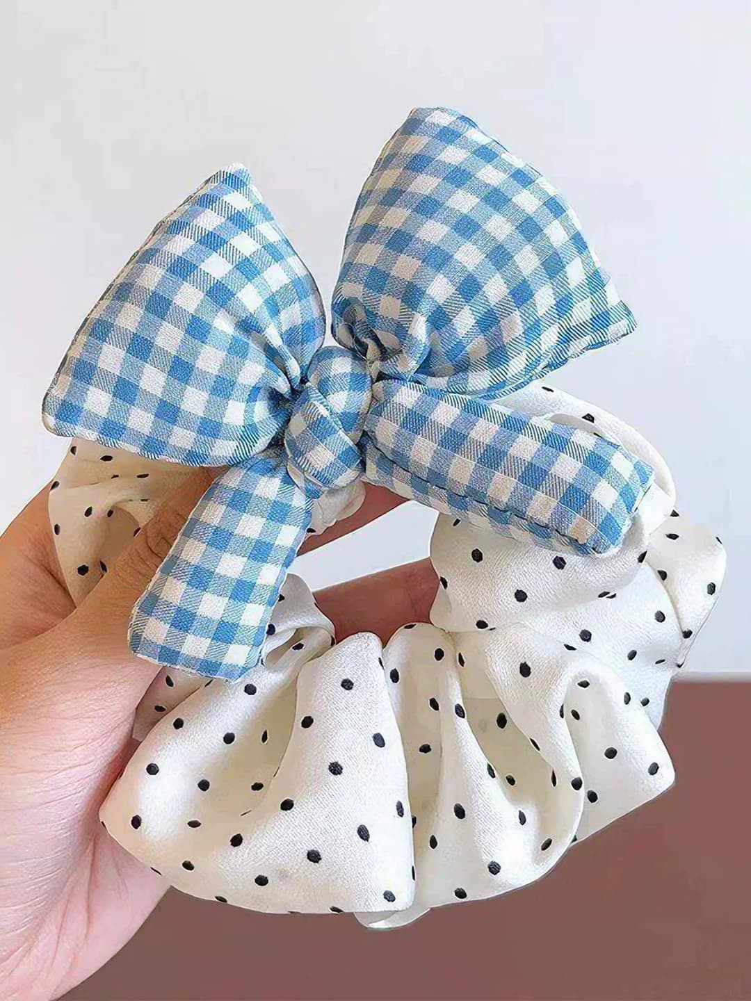 2# Blue plaid dots ~12cm