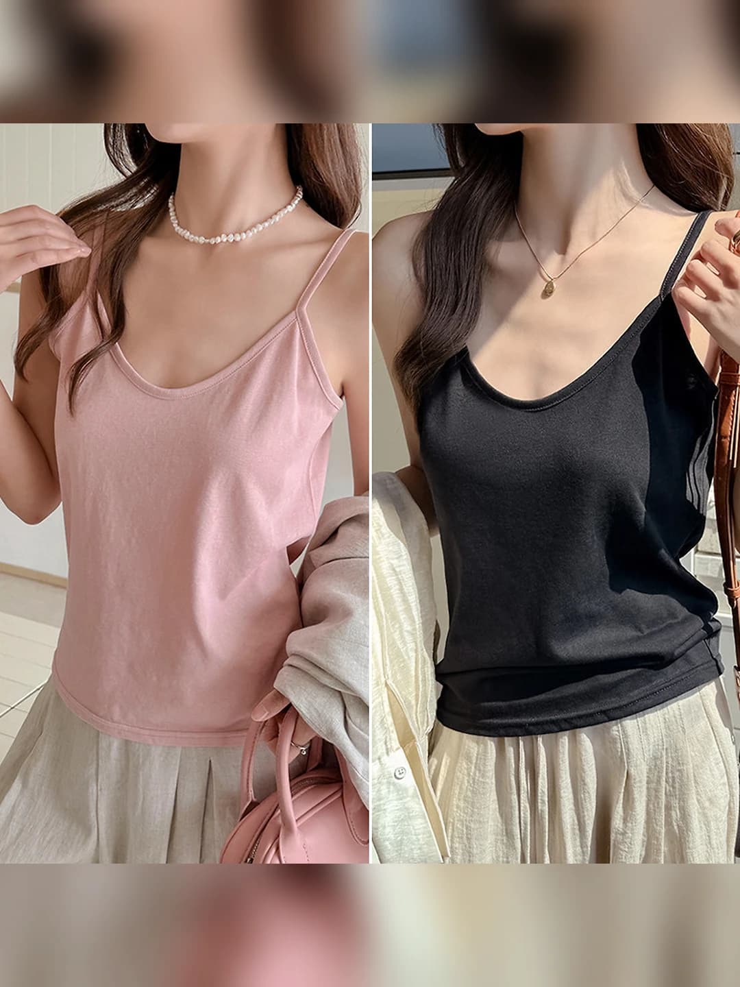 Black + light pink, 2 pcs