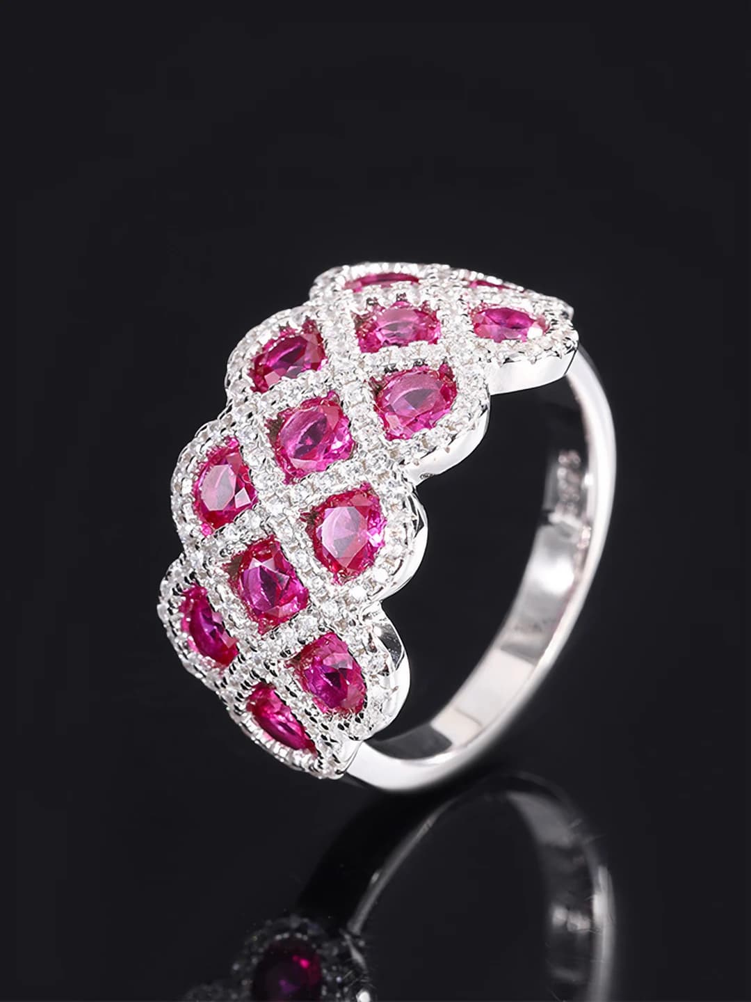Gold white ruby ring