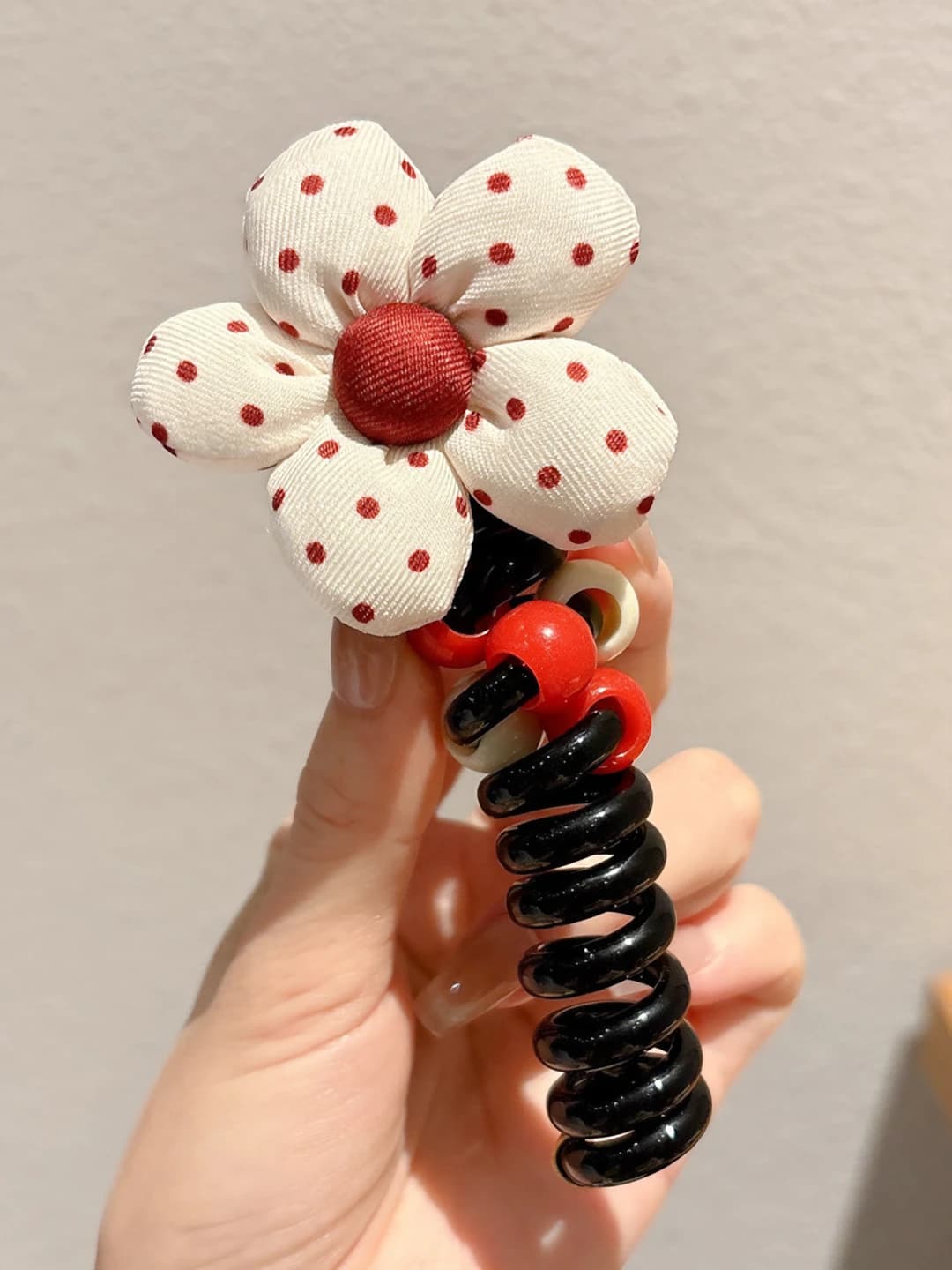 White polka dot flowers