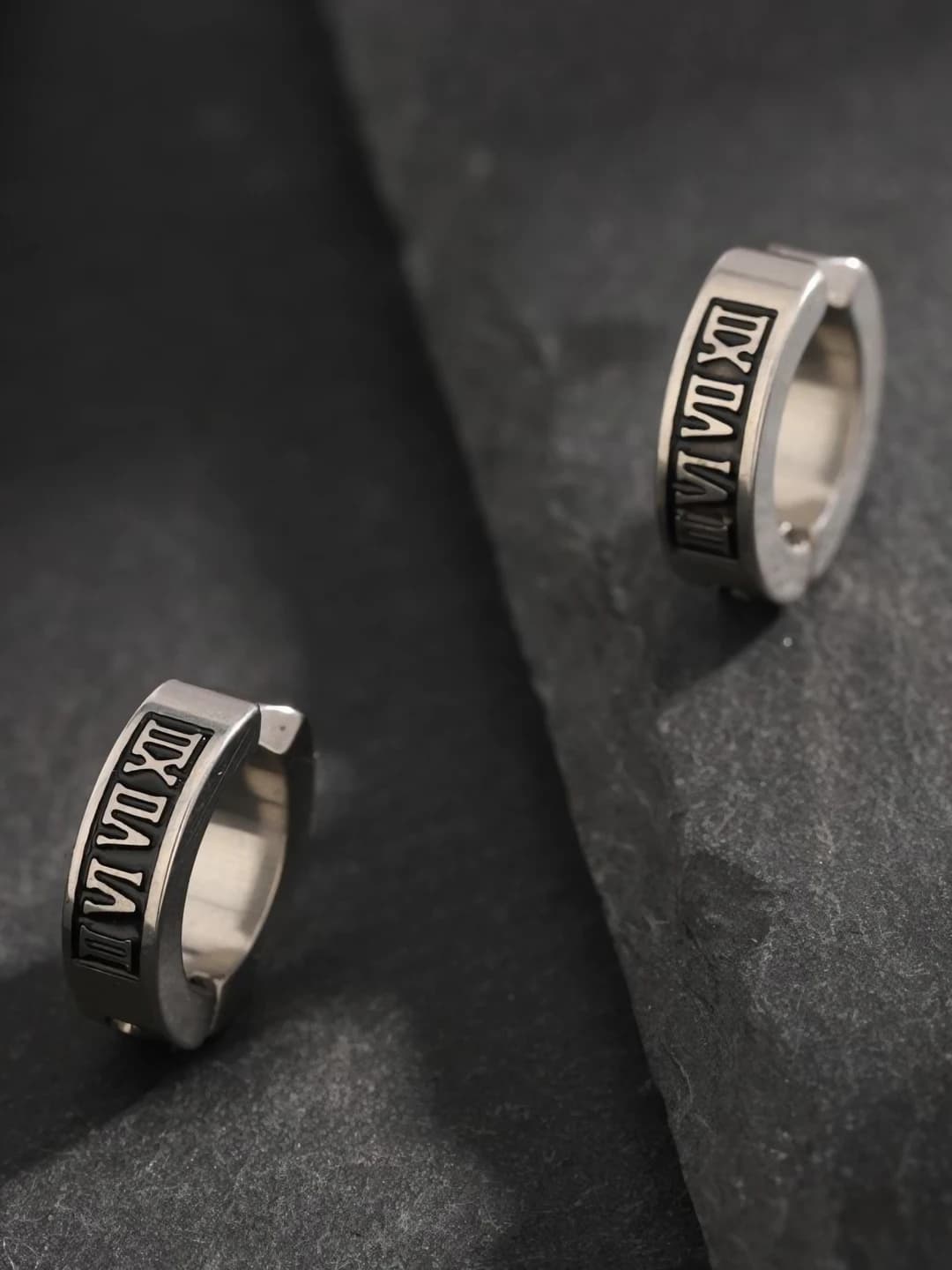 Silver Roman numeral ear clip