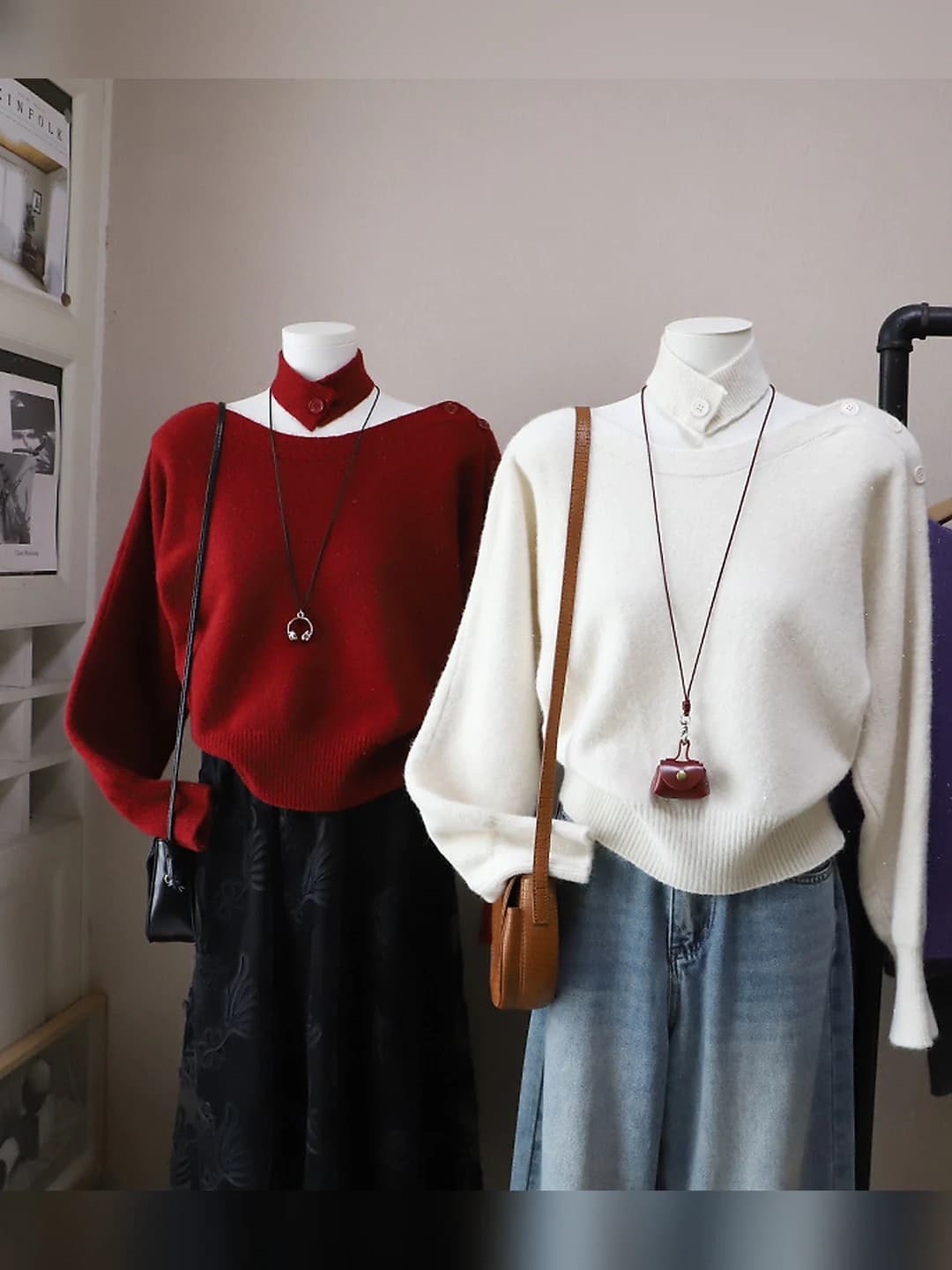 Women's 2026 autumn-winter Korean style slimming solid colour long sleeve sweater