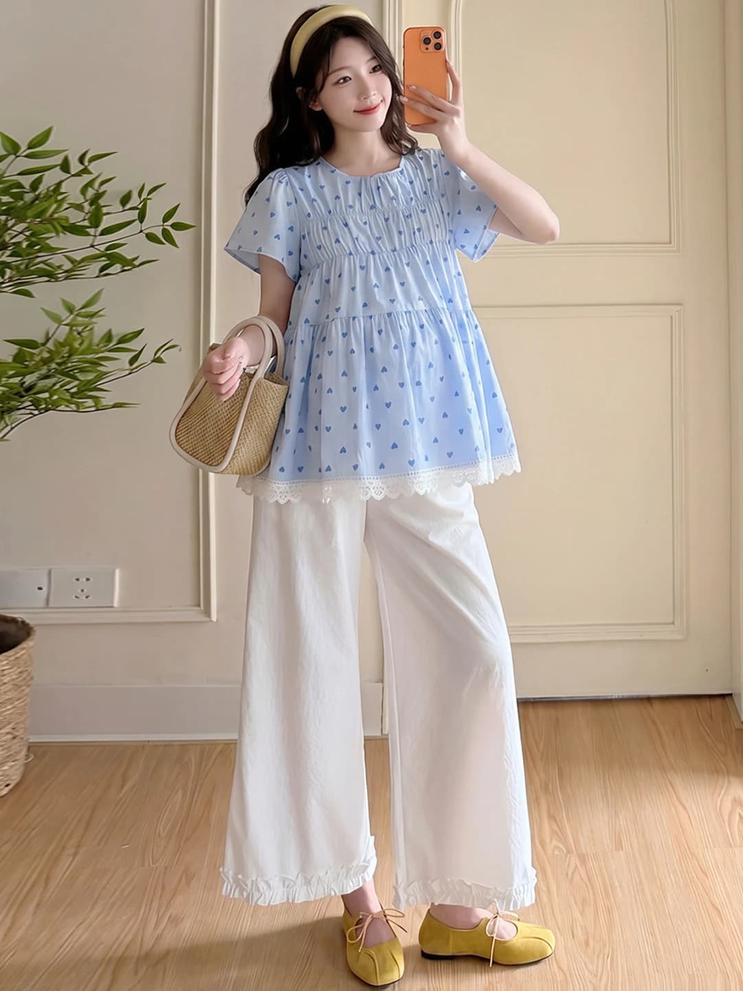 White wide-leg pants
