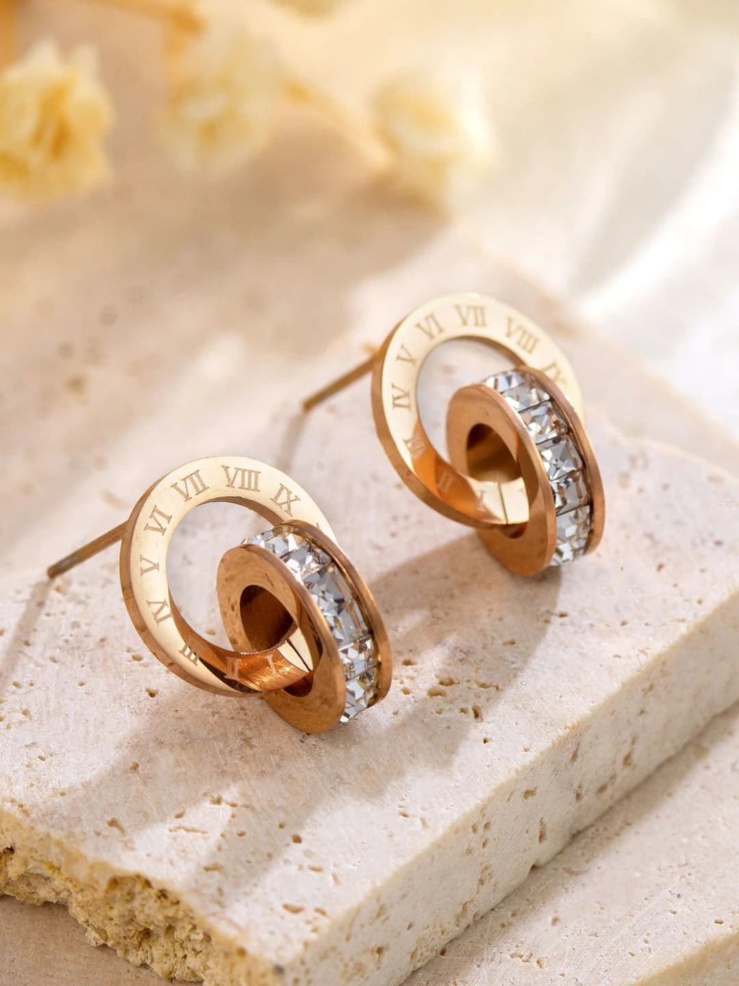 8993-Rose gold earrings