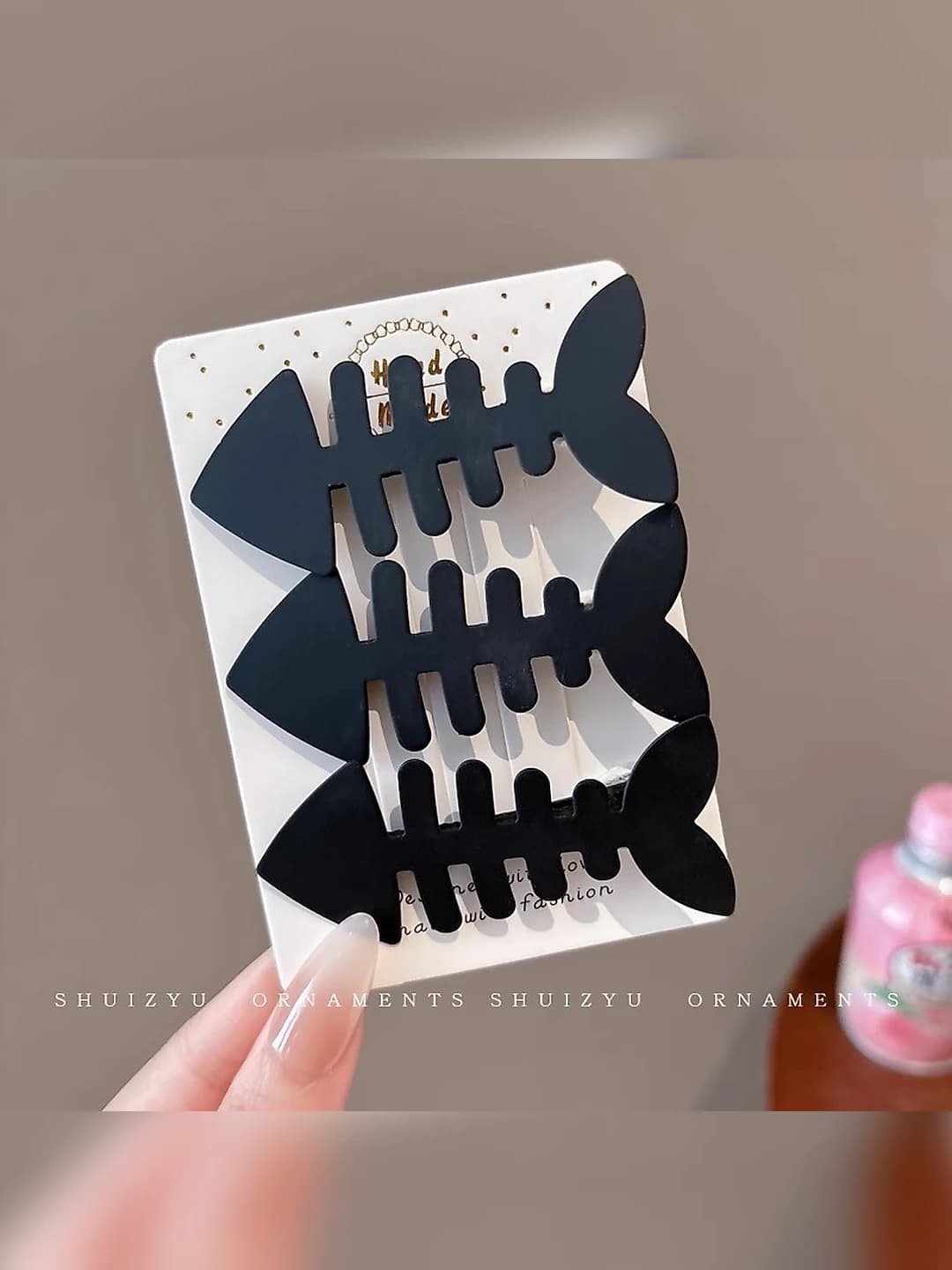 Чёрный рыбий хребет, 3 шт, 7 cm